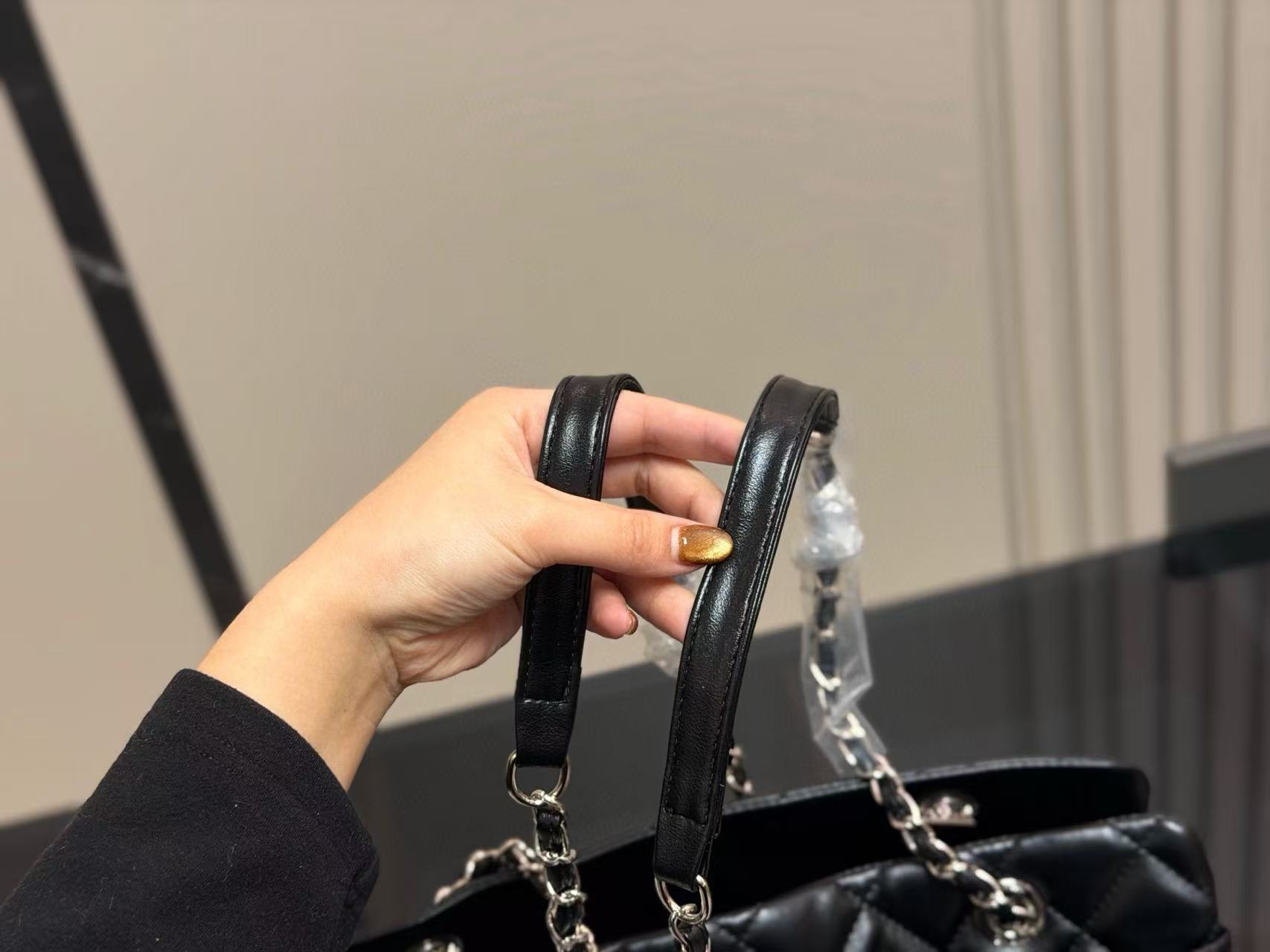 CHANE1 ダブルCチェーンチェックトートバッグ【50％割引+送料無料】