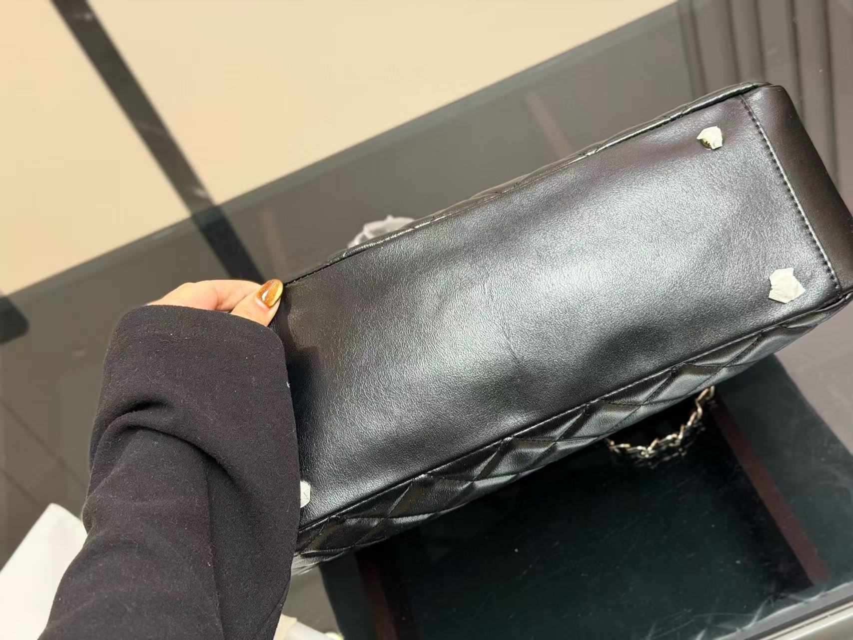 CHANE1 ダブルCチェーンチェックトートバッグ【50％割引+送料無料】