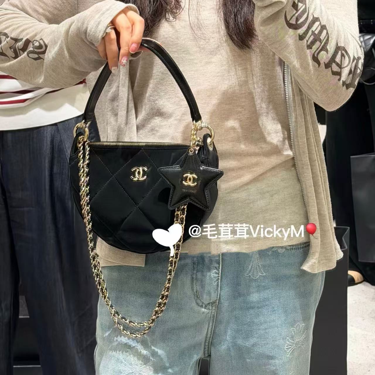 CHANE1 五芒星 ハーフサークルバッグ【50％割引+送料無料】