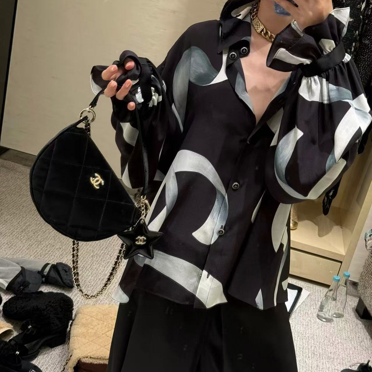 CHANE1 五芒星 ハーフサークルバッグ【50％割引+送料無料】