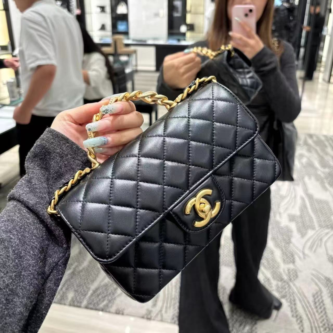 CHANE1 シンプルチェーンハンドバッグ【50％割引+送料無料】