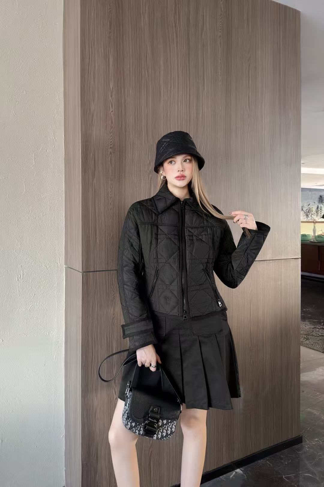 DIORのチェック柄ジップアップジャケット【50％割引+送料無料】