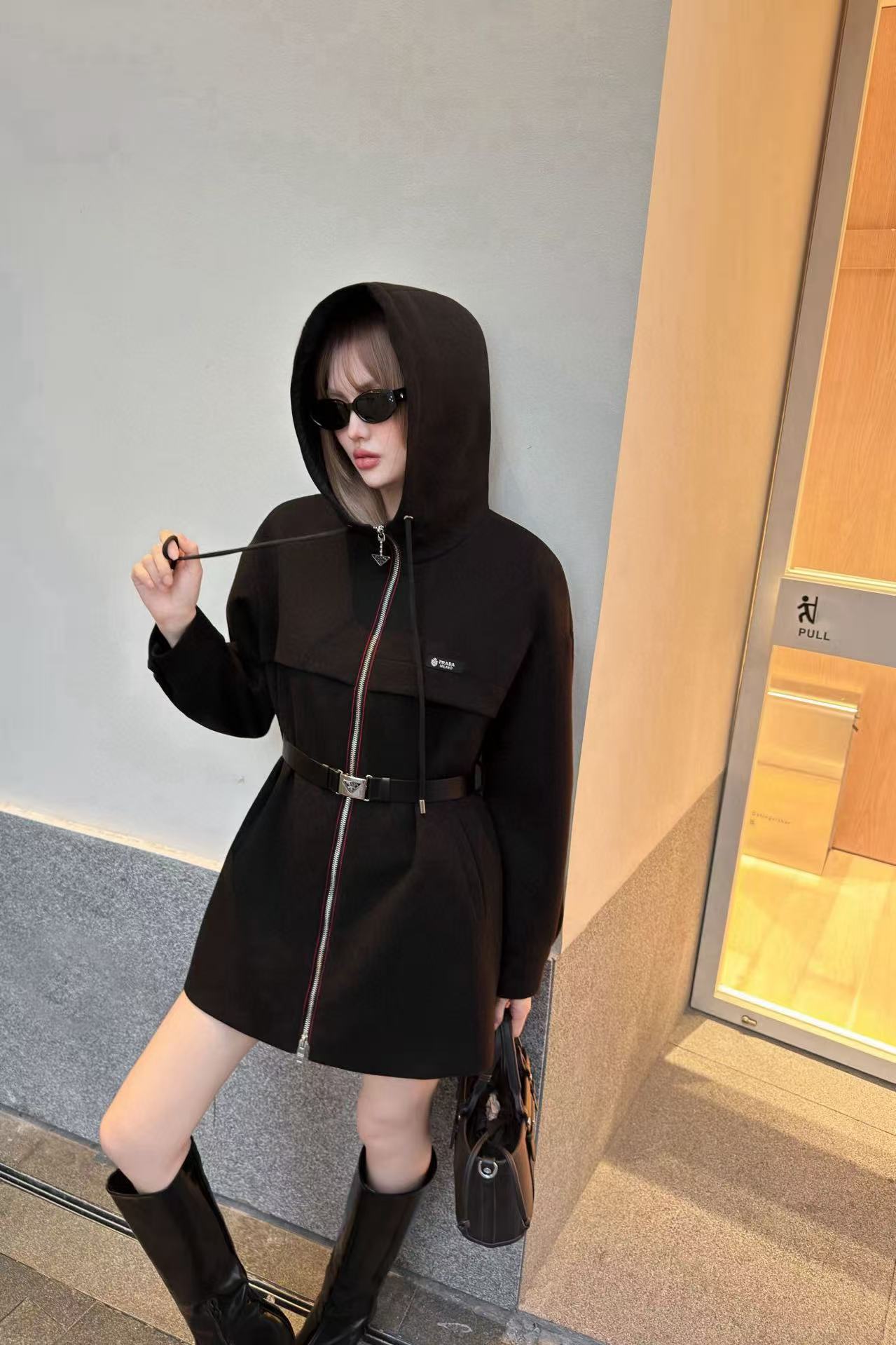 PR4DA シンプルフード付きウールコート【50％割引+送料無料】