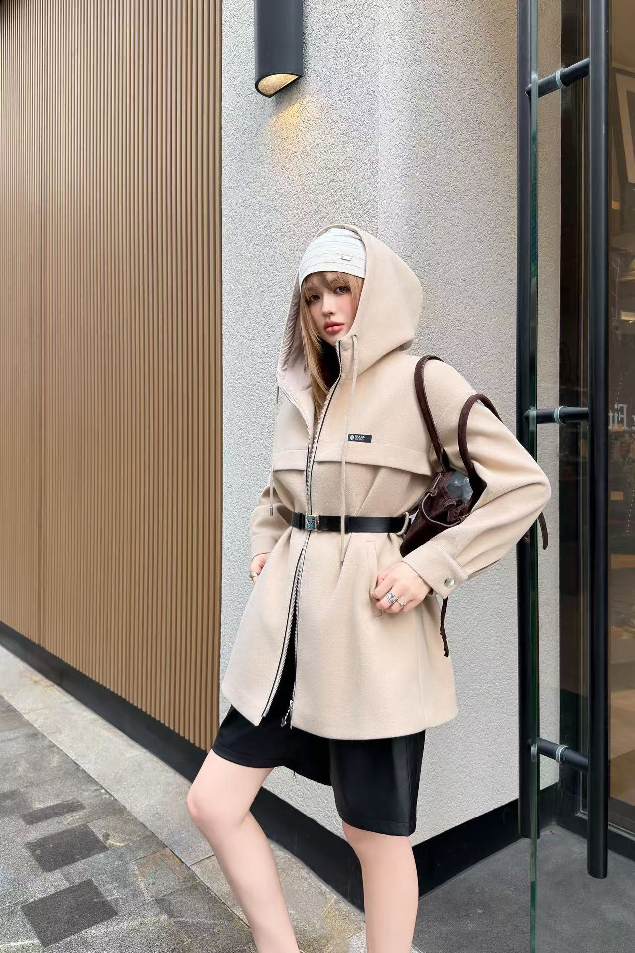 PR4DA シンプルフード付きウールコート【50％割引+送料無料】