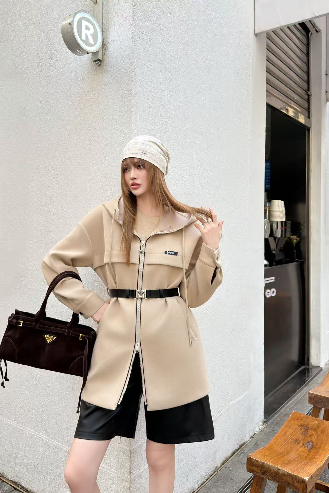 PR4DA シンプルフード付きウールコート【50％割引+送料無料】