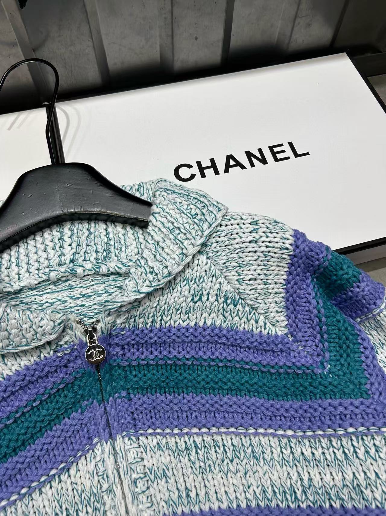 CHANE1 カラーブロック ジップアップ ウールカーディガン【50％割引+送料無料】