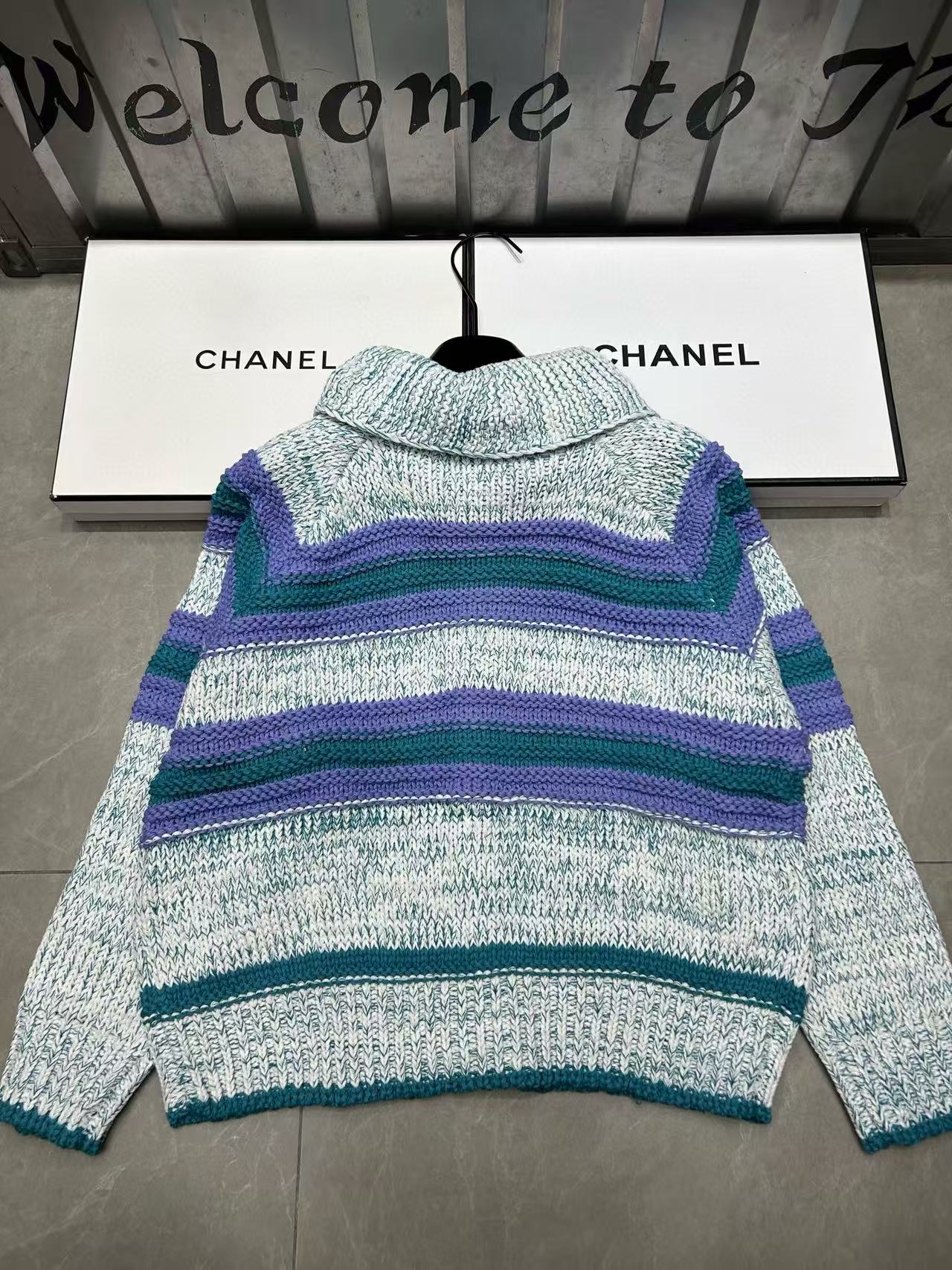 CHANE1 カラーブロック ジップアップ ウールカーディガン【50％割引+送料無料】