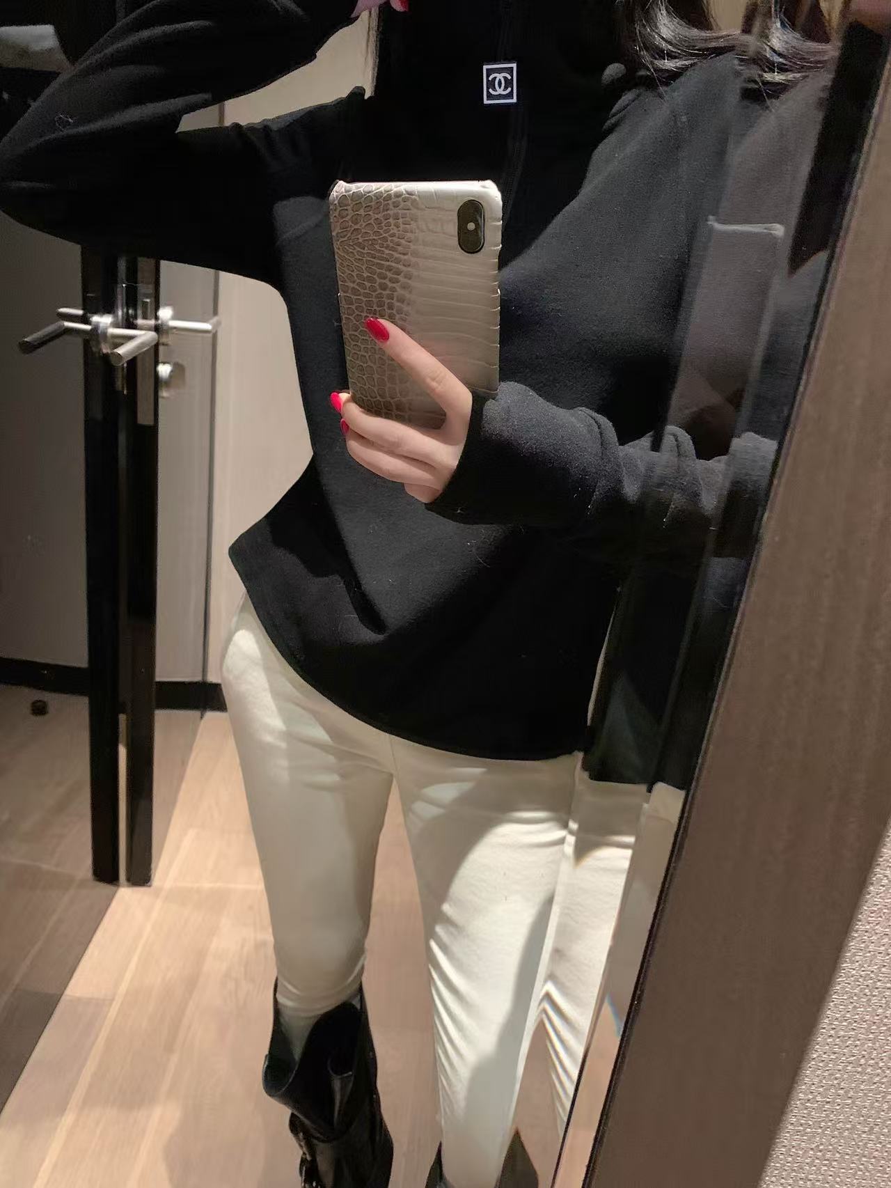 CHANE1 ハーフジップ フード付き ロングスリーブ Tシャツ【50％割引+送料無料】