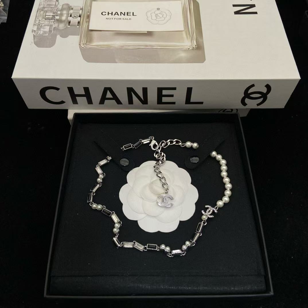 CHANE1 ダブルCパールネックレス【50％割引+送料無料】