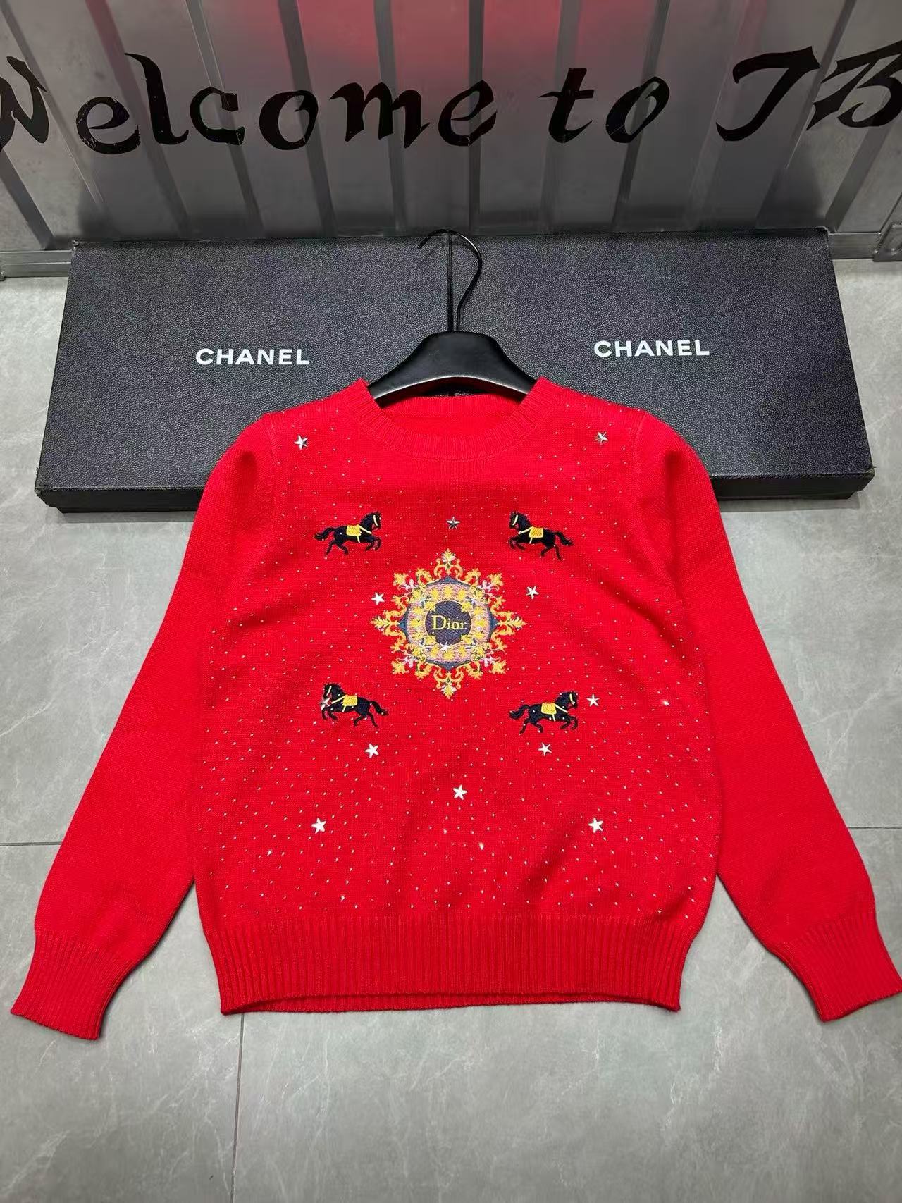 DIOR刺繍ラインストーンセーター【50％割引+送料無料】