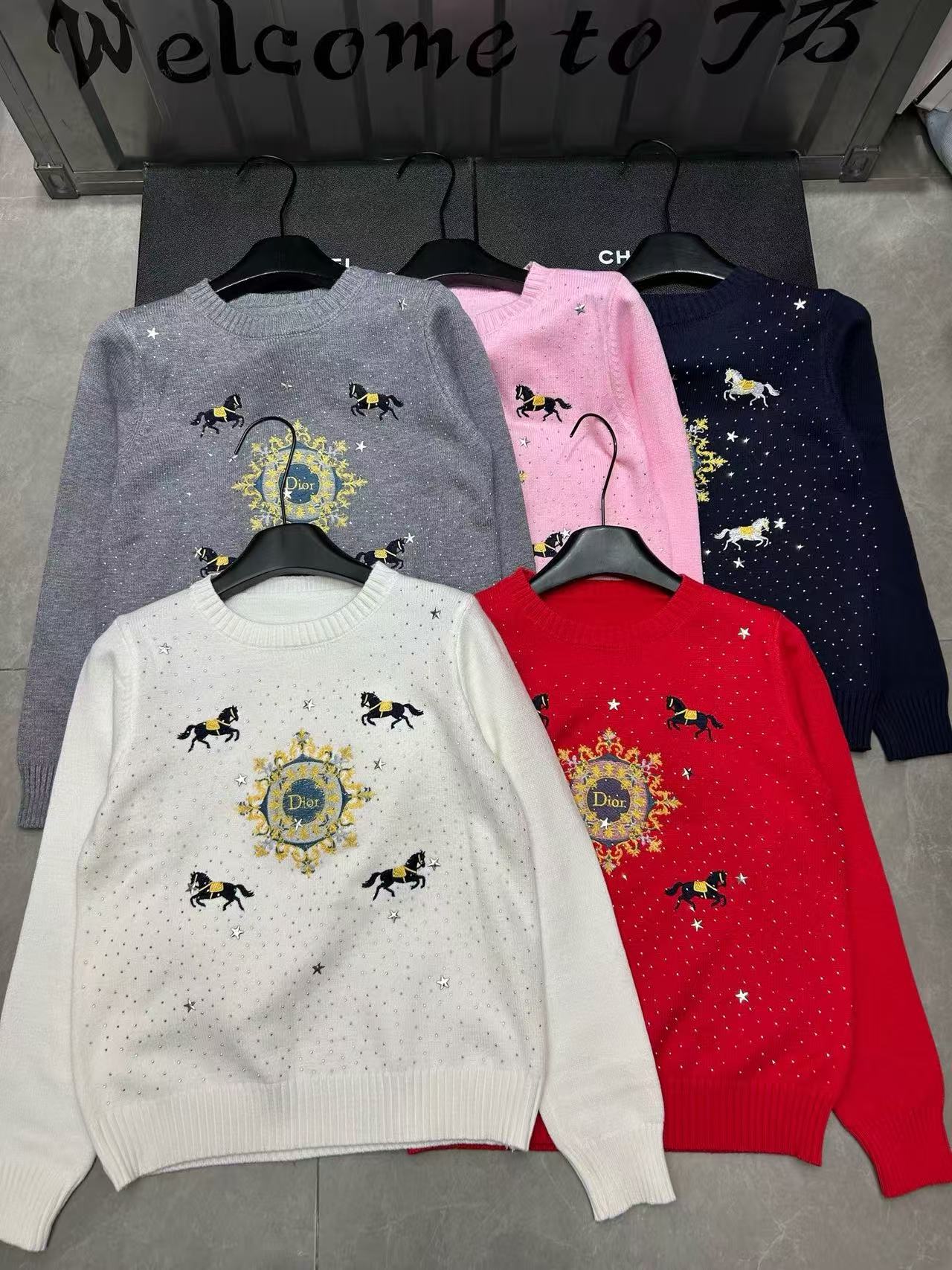 DIOR刺繍ラインストーンセーター【50％割引+送料無料】