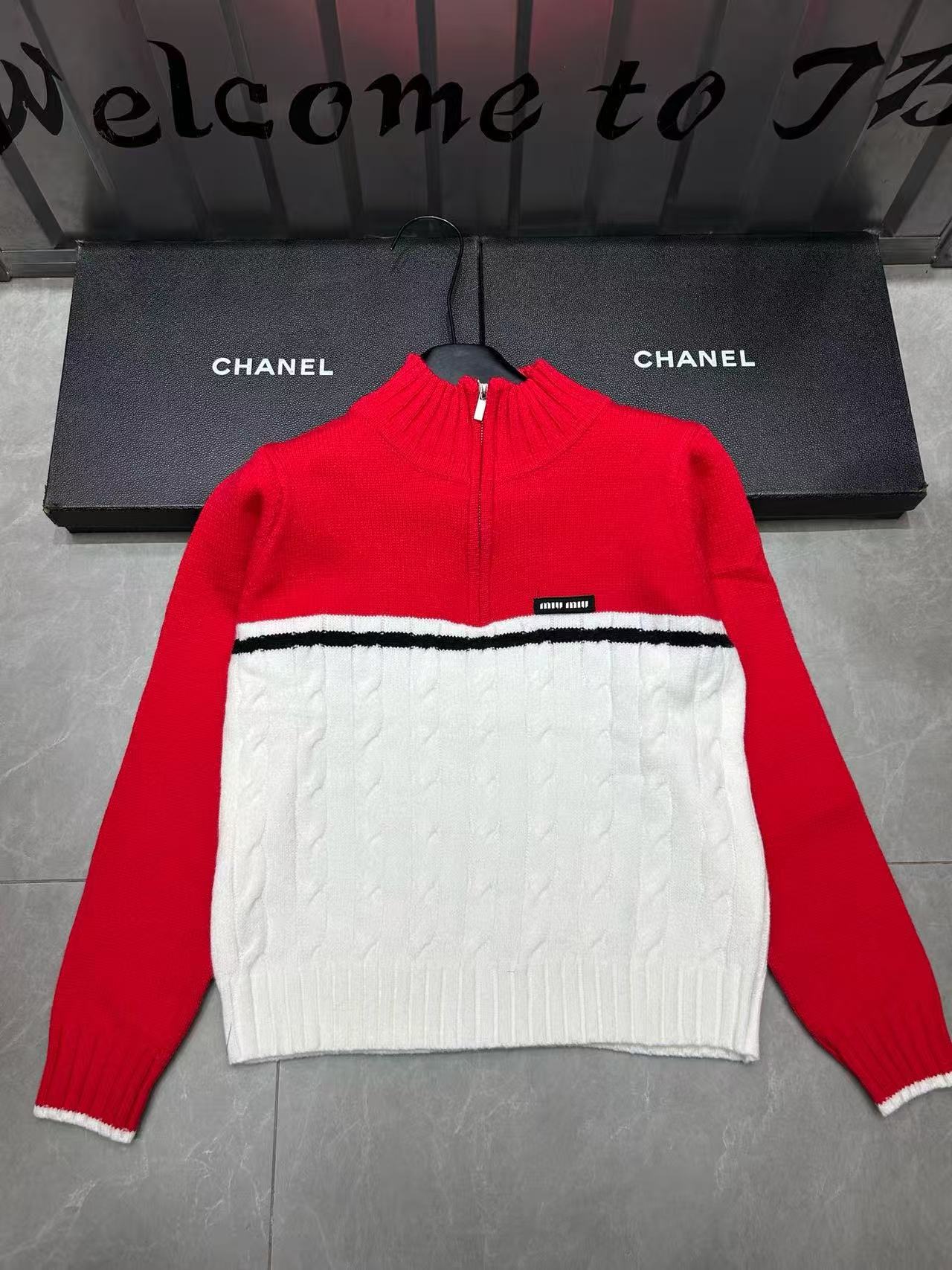 M1UM1U ハーフジップウールセーター【50％割引+送料無料】