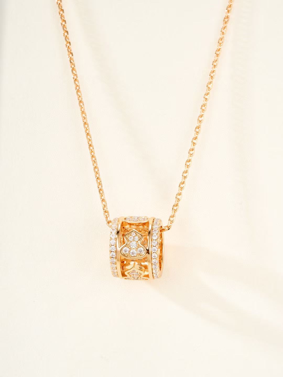 Qeel1n 3Dダイヤモンドスタッズひょうたんネックレス【50％割引+送料無料】