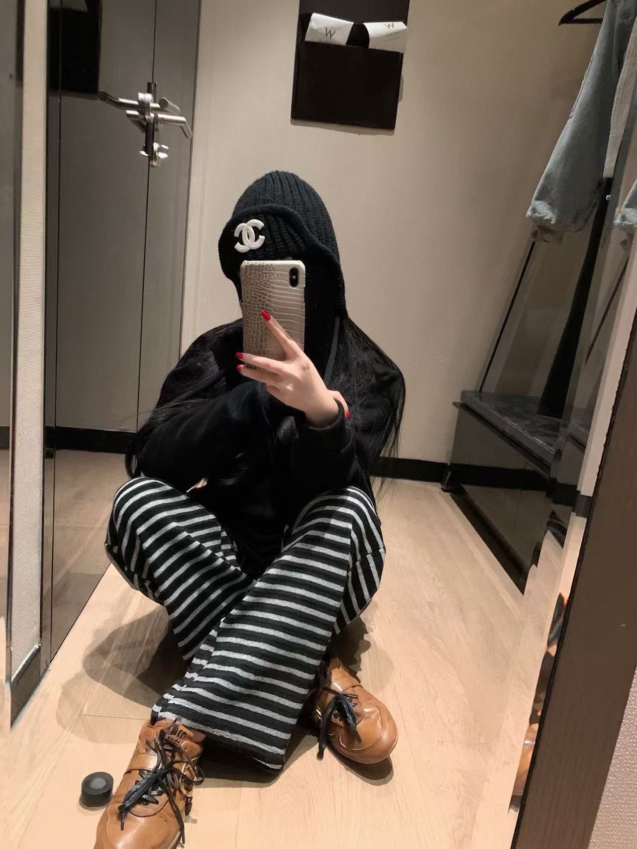 CHANE1 ダブルCウールハット+トップス2点セット【50％割引+送料無料】