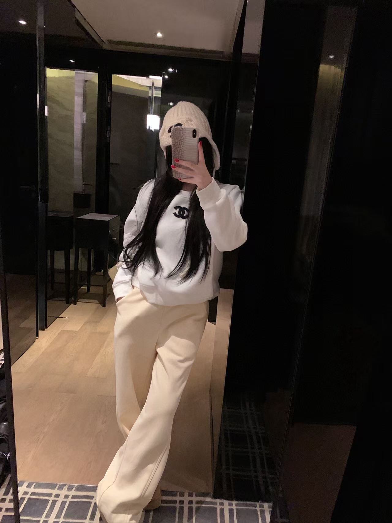 CHANE1 ダブルCウールハット+トップス2点セット【50％割引+送料無料】