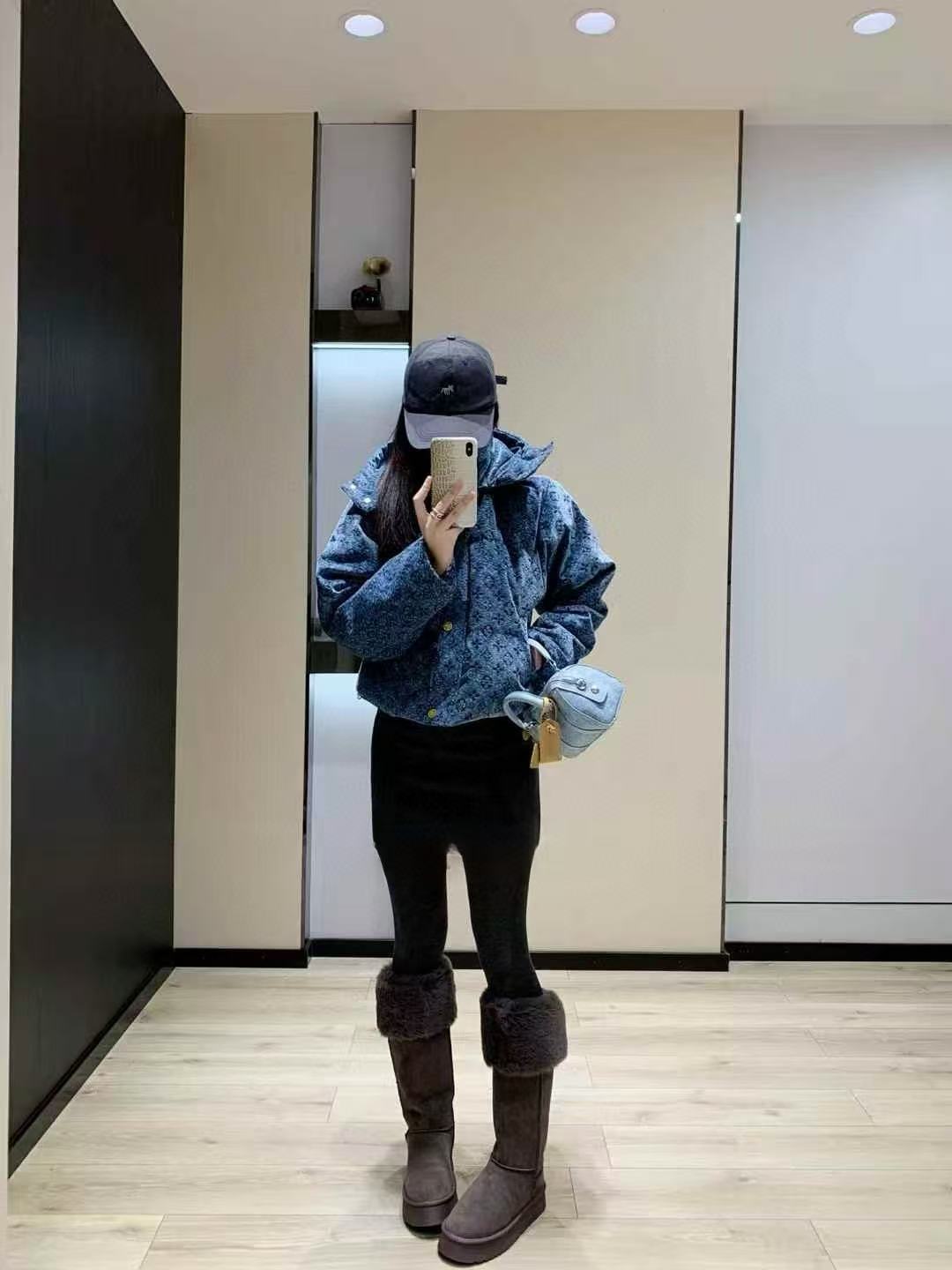 LVプリント フード付きデニムジャケット【50％割引+送料無料】