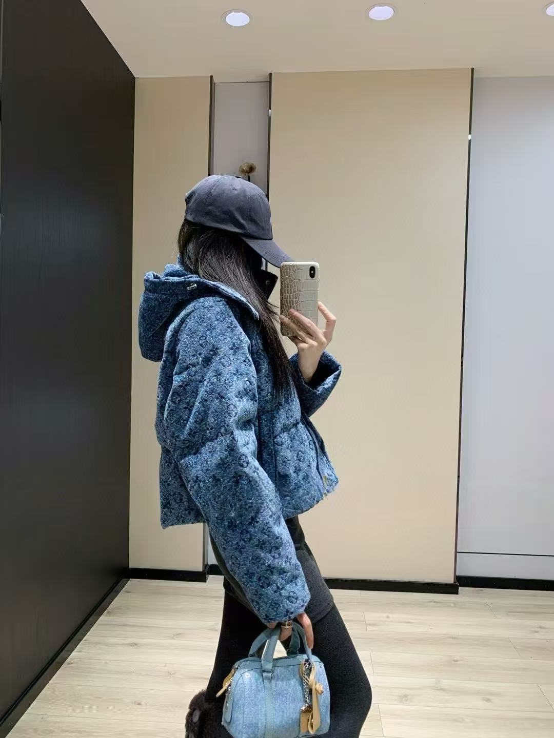 LVプリント フード付きデニムジャケット【50％割引+送料無料】