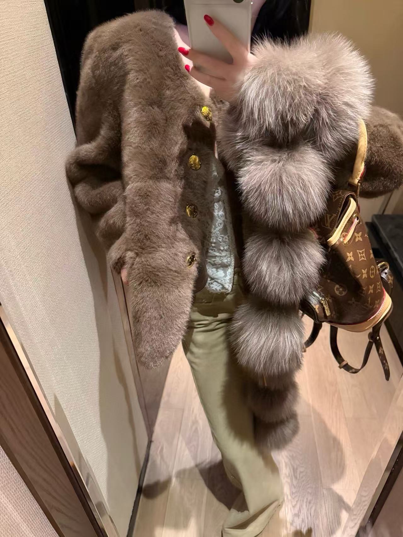 CEL1NE メタルボタン フォックスファーコート【50％割引+送料無料】