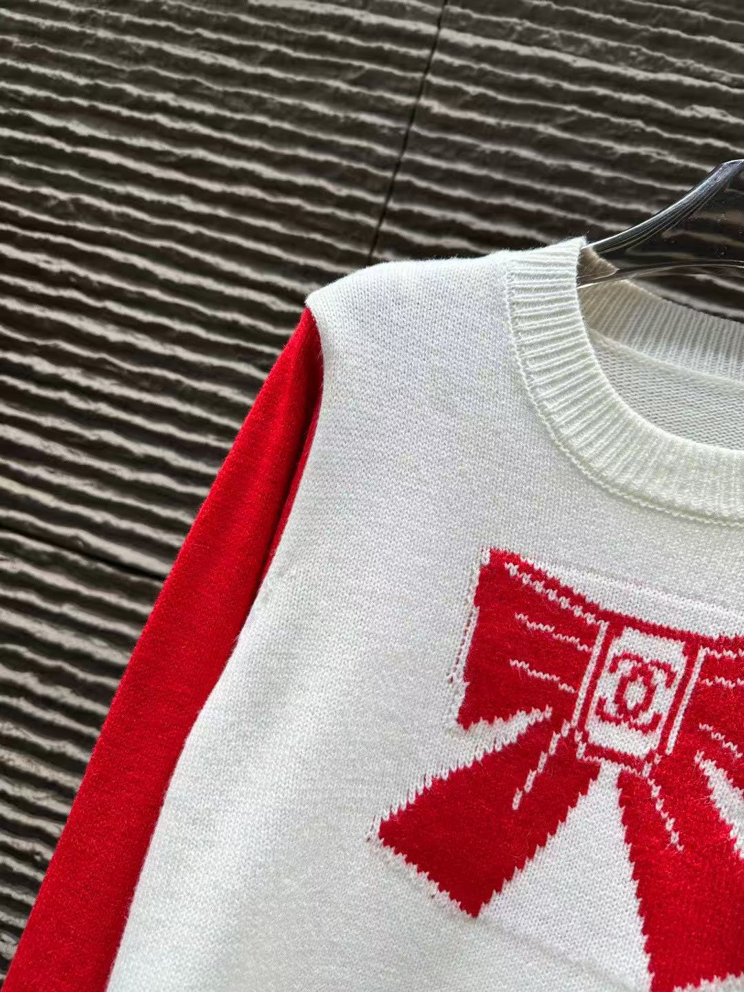 CHANE1 ボウタイカラーブロックウールセーター【50％割引+送料無料】