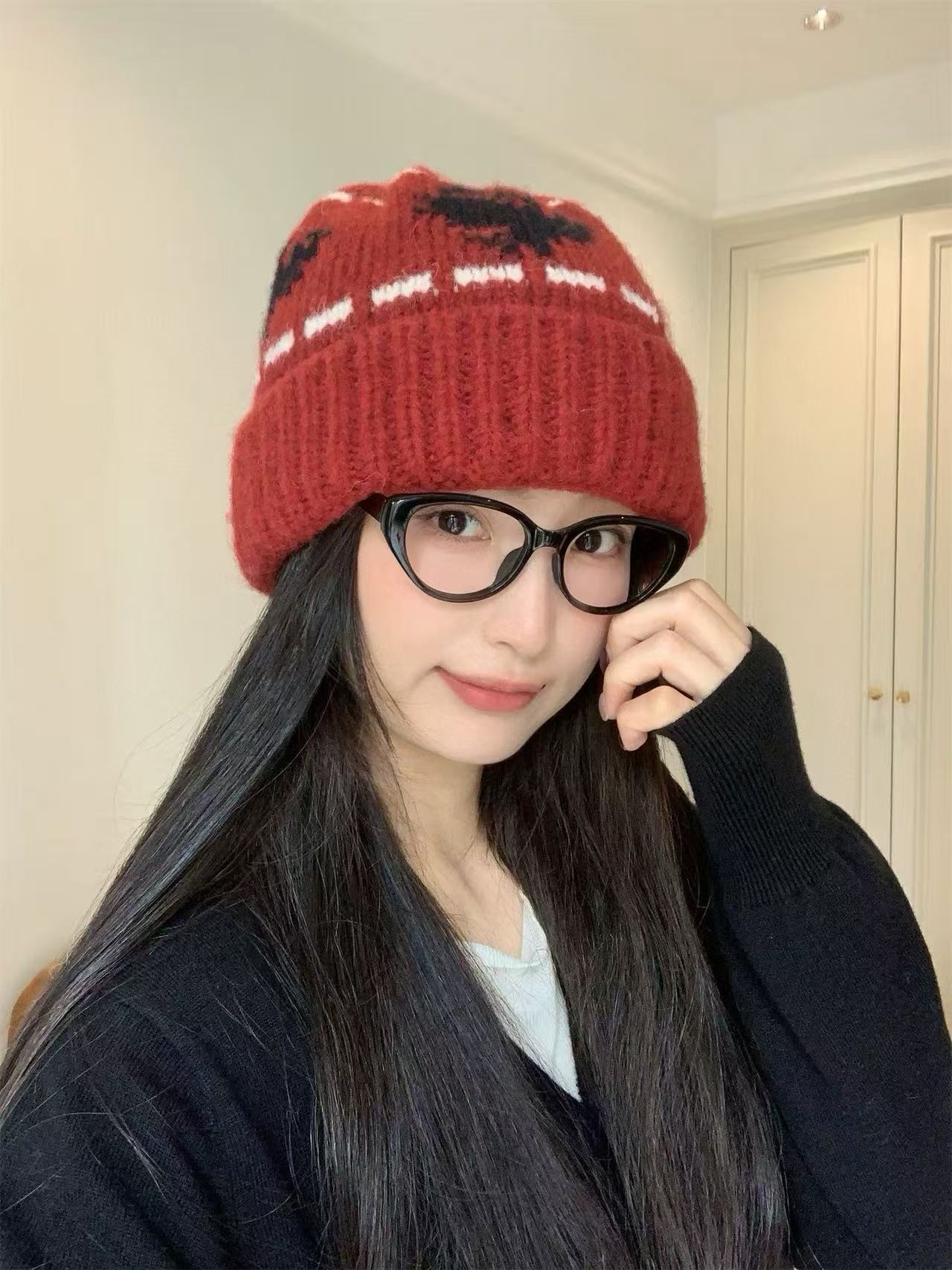 MONCLERプリントニット帽【50％割引+送料無料】