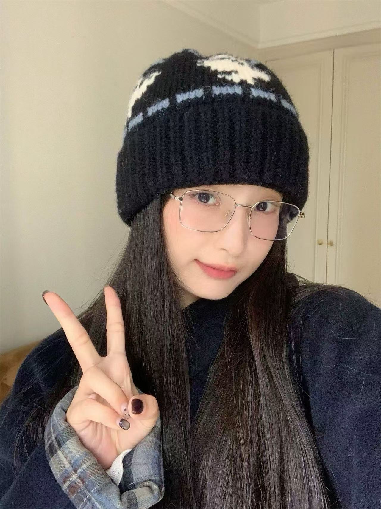 MONCLERプリントニット帽【50％割引+送料無料】