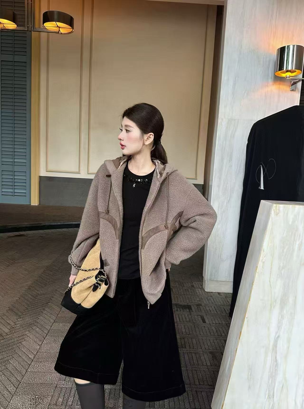 CHANE1 ダブルC ウール フードジャケット【50％割引+送料無料】