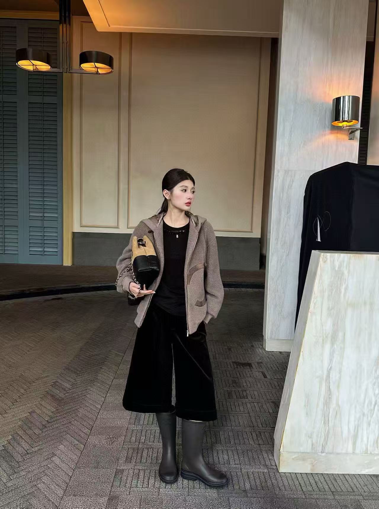 CHANE1 ダブルC ウール フードジャケット【50％割引+送料無料】