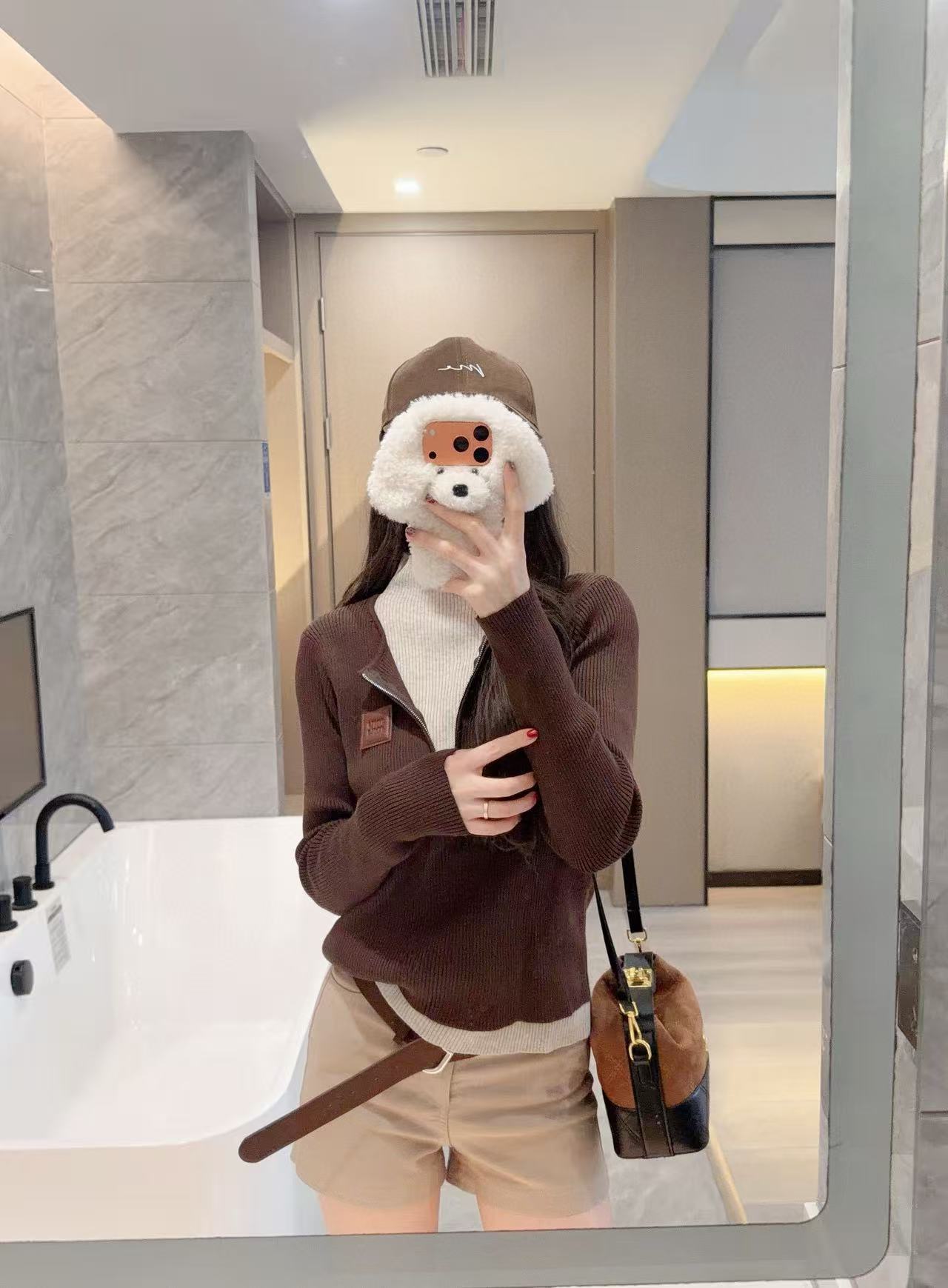 L0WEW ジッパー付きハイネックカラーブロックウールセーター【50％割引+送料無料】