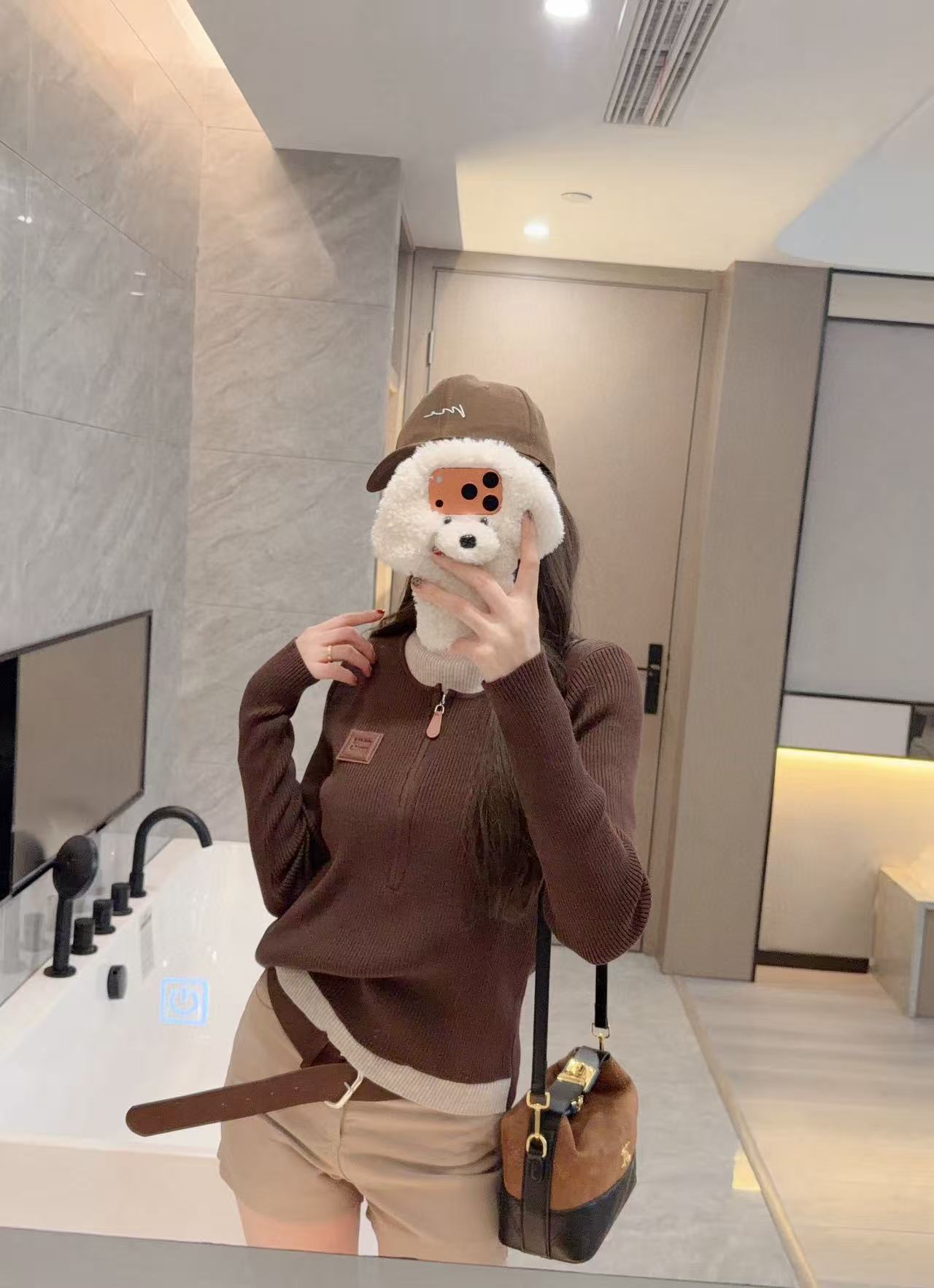 L0WEW ジッパー付きハイネックカラーブロックウールセーター【50％割引+送料無料】