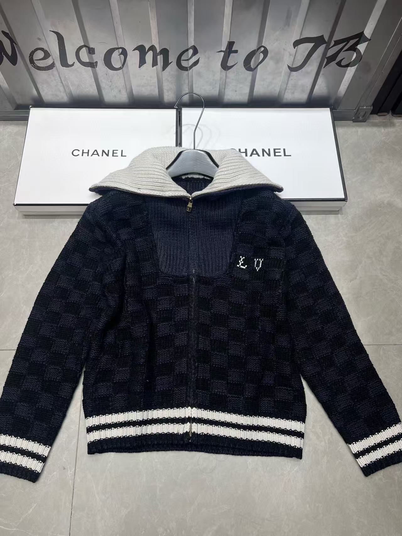 LV ジッパー付きラペルカーディガン【50％割引+送料無料】