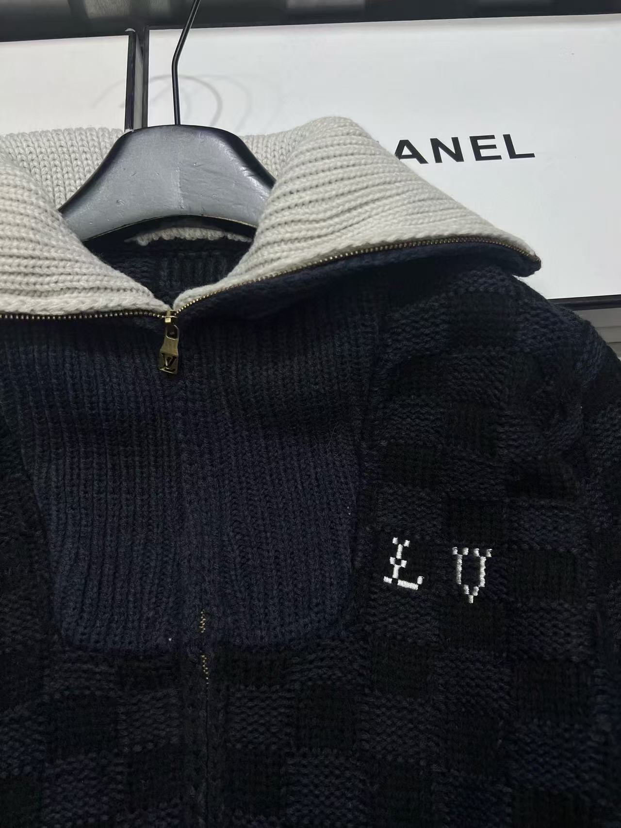 LV ジッパー付きラペルカーディガン【50％割引+送料無料】