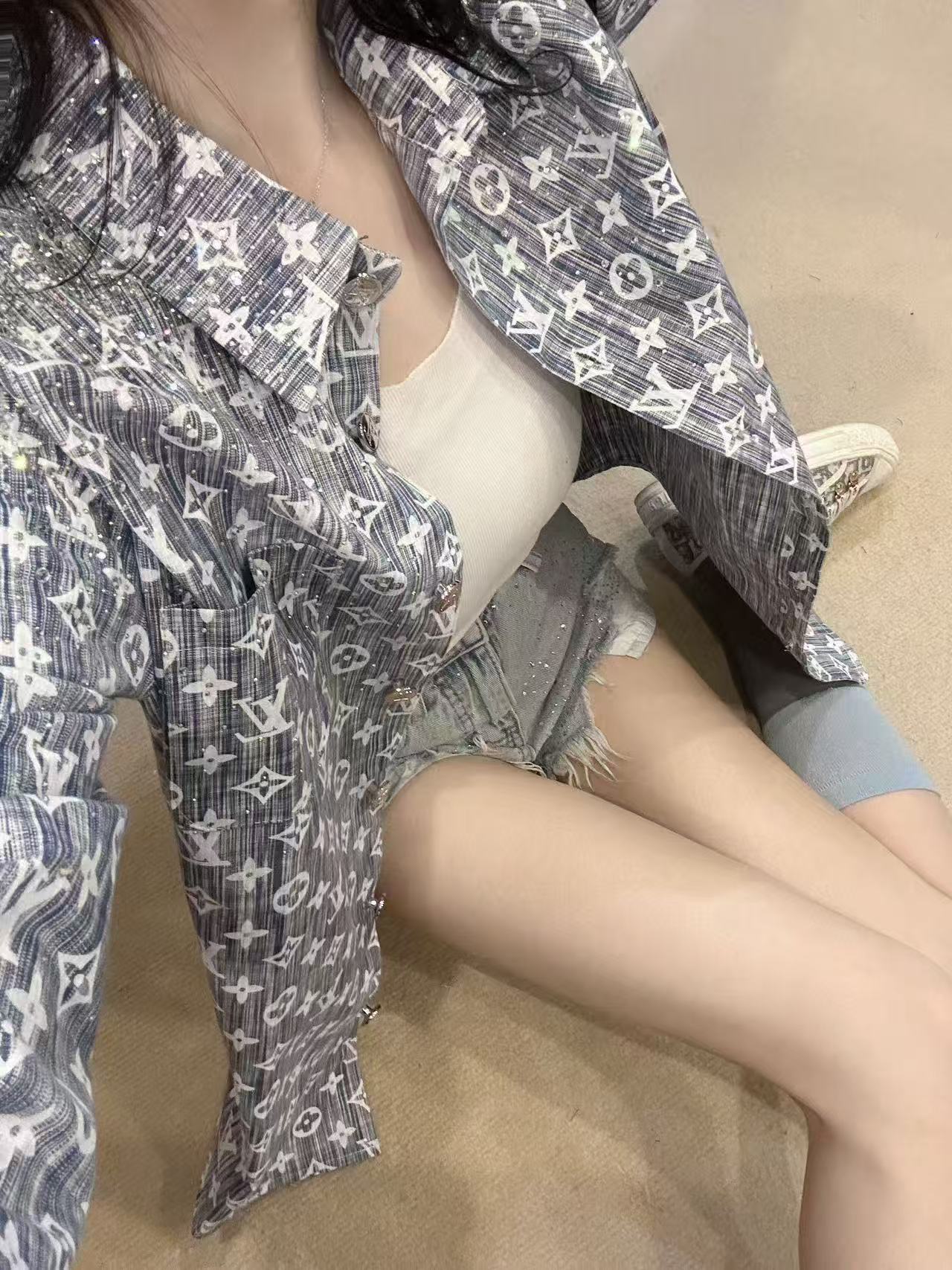 LVプリントデニムジャケット【50％割引+送料無料】