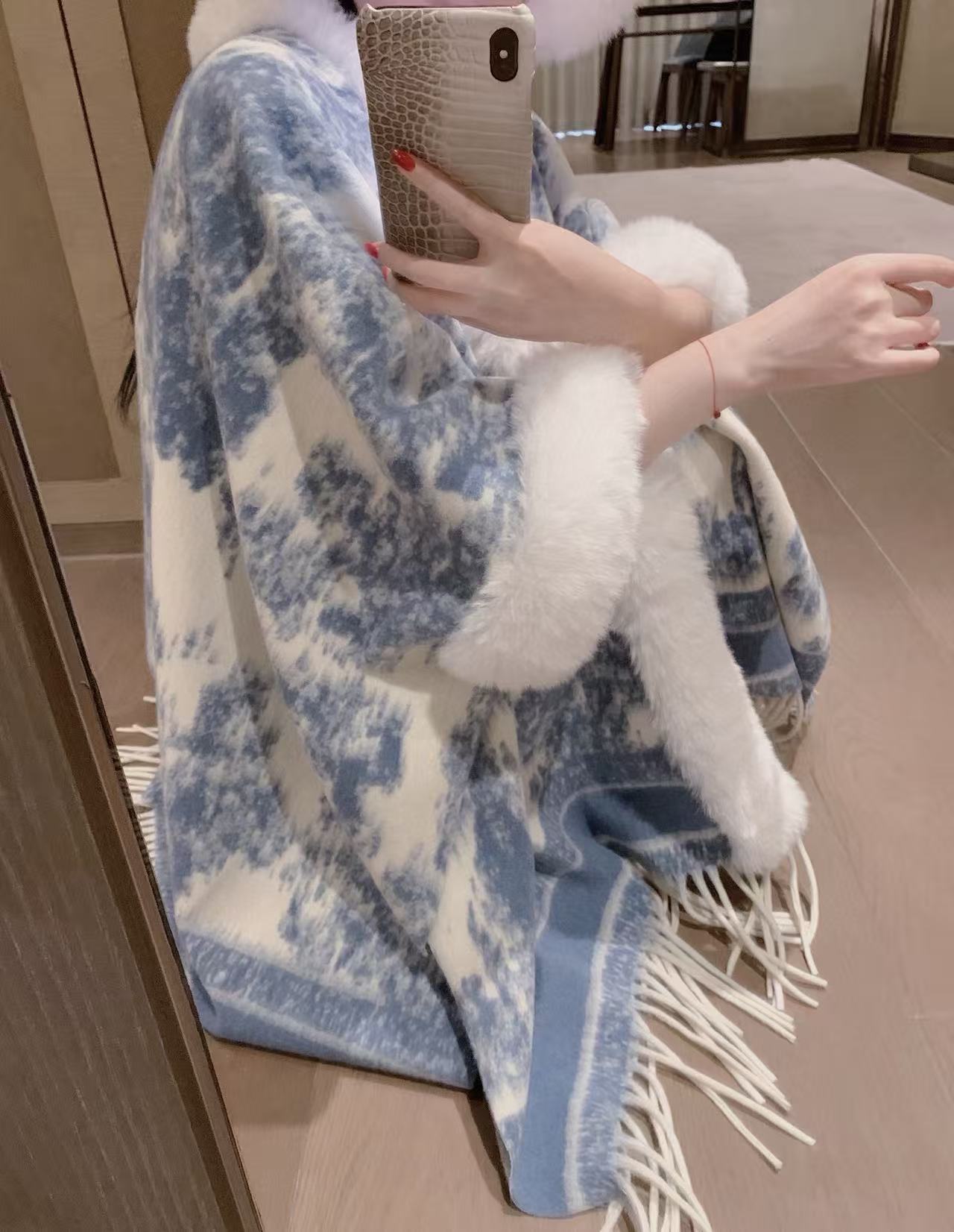 DI0Rキツネの毛皮のショールコート【50％割引+送料無料】