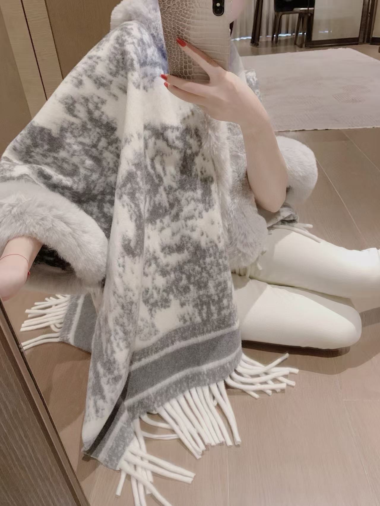 DI0Rキツネの毛皮のショールコート【50％割引+送料無料】