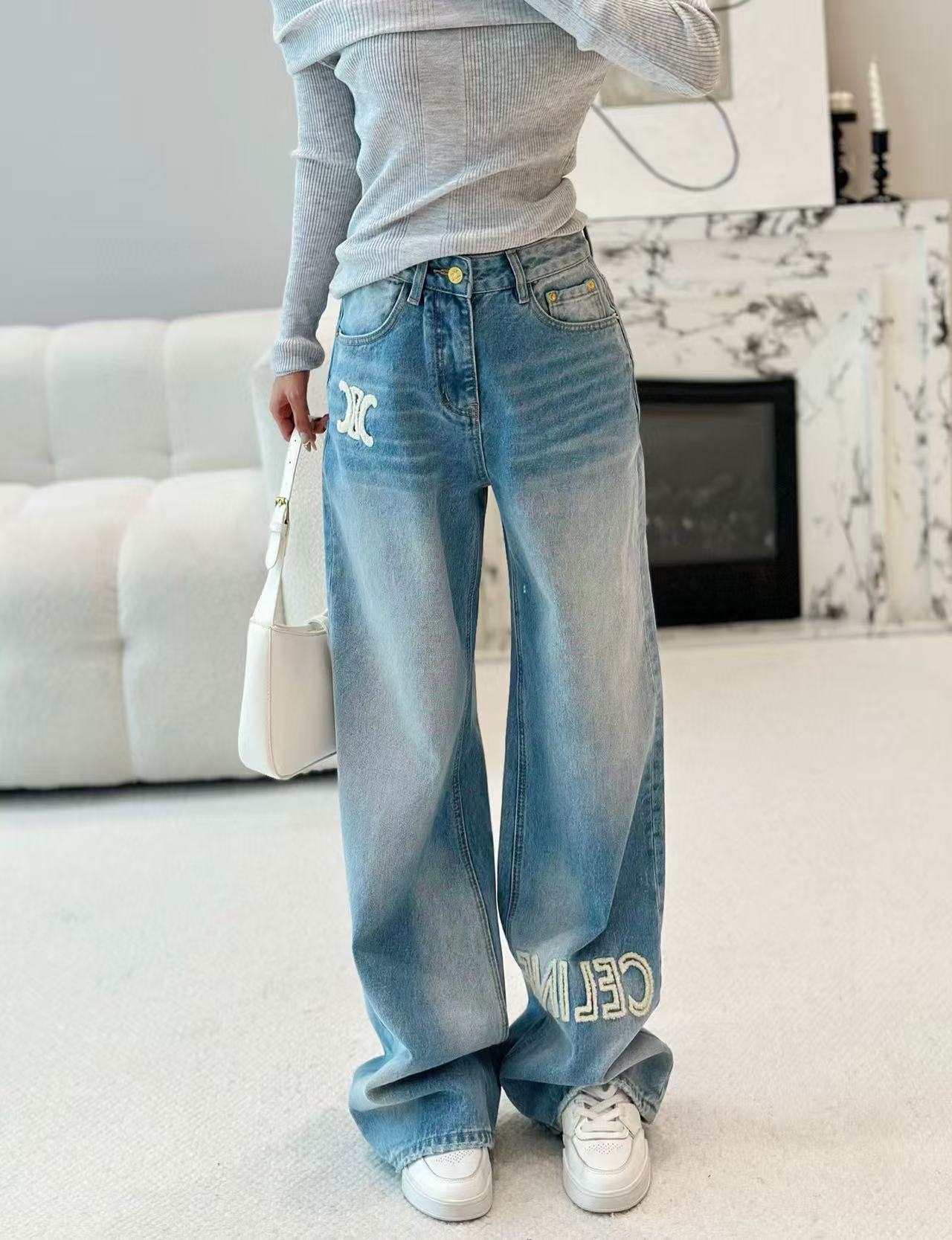 CEL1NE 凱旋門レター ジーンズ【50％割引+送料無料】