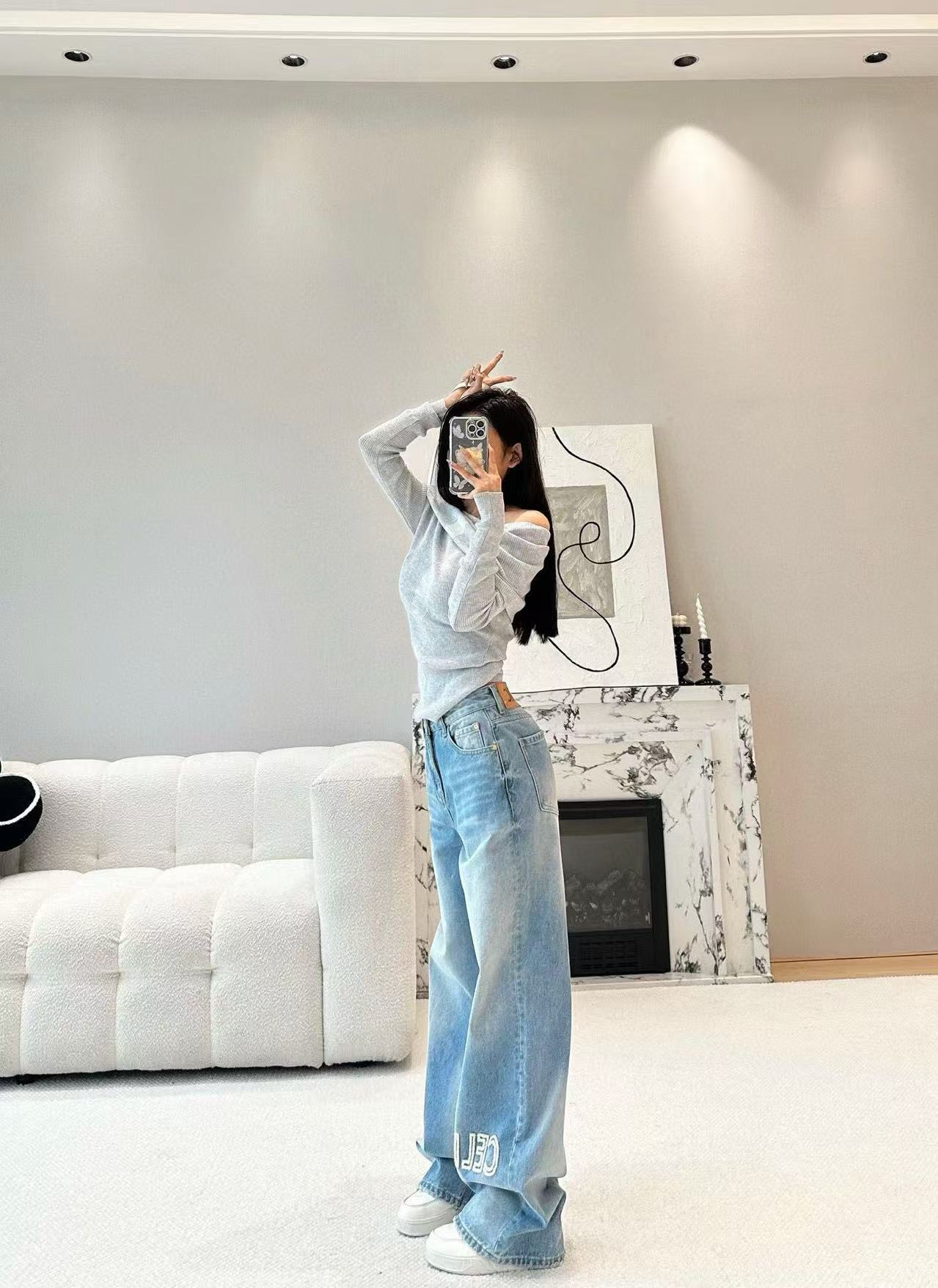 CEL1NE 凱旋門レター ジーンズ【50％割引+送料無料】