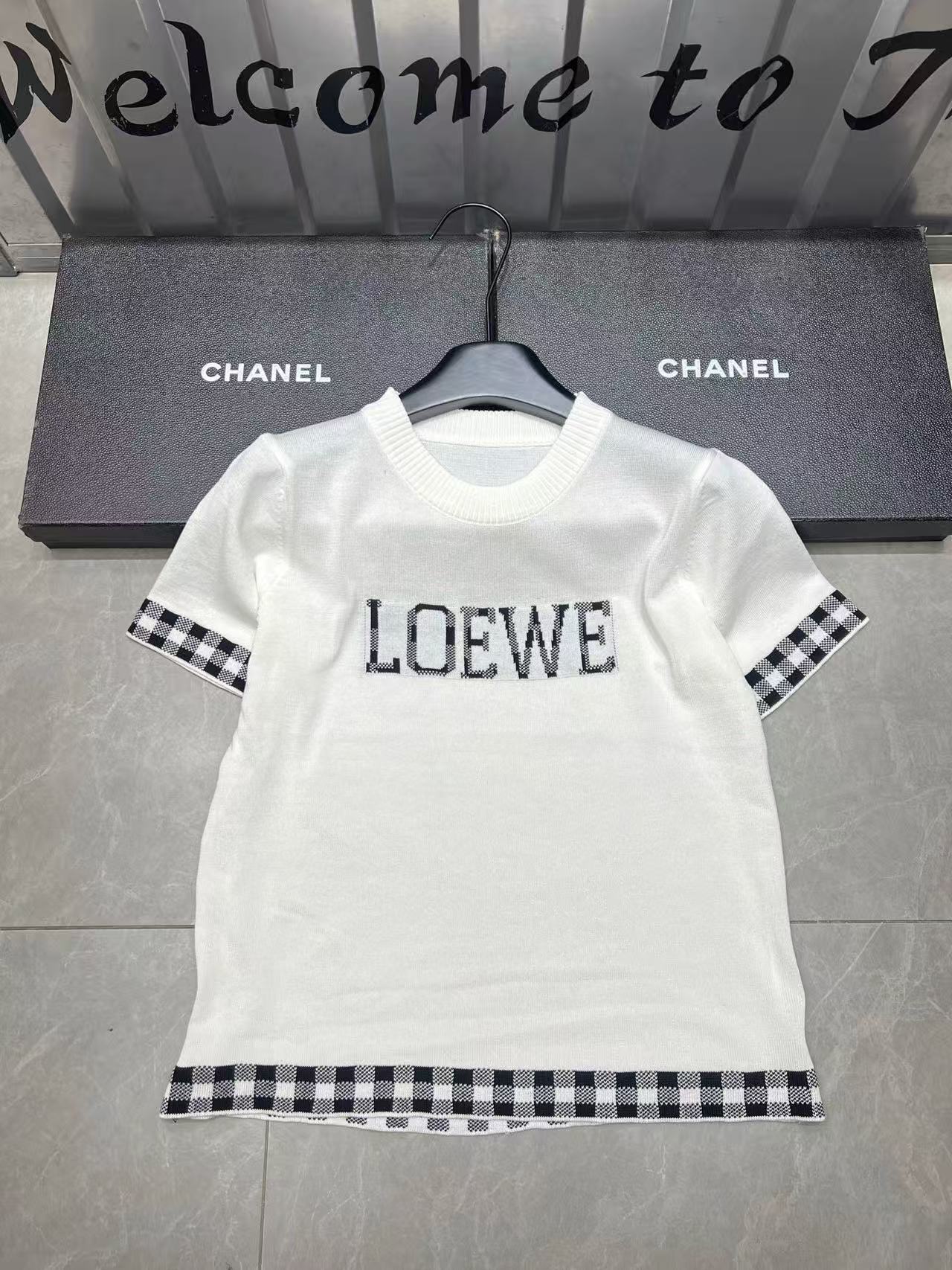 L0WEW レターウール 半袖セーター【50％割引+送料無料】