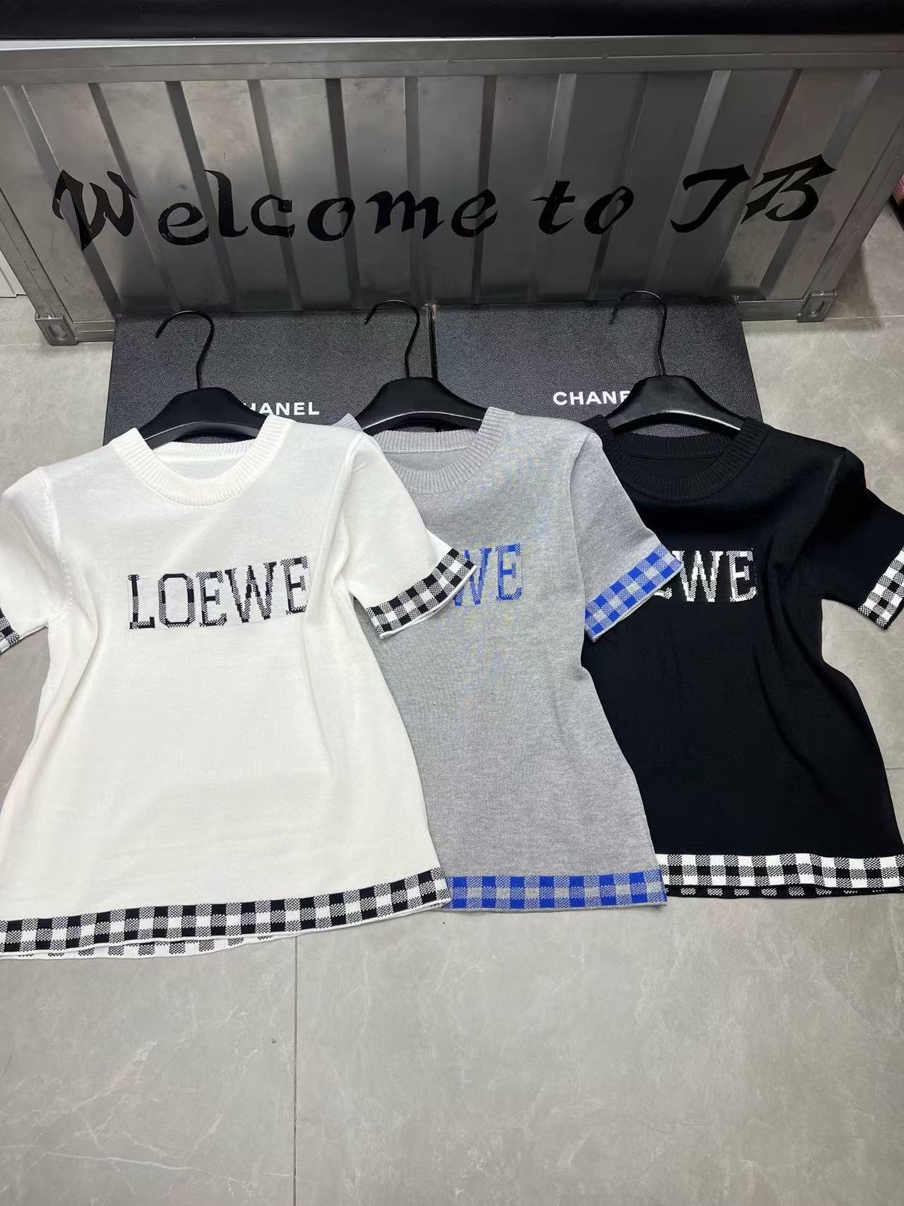 L0WEW レターウール 半袖セーター【50％割引+送料無料】