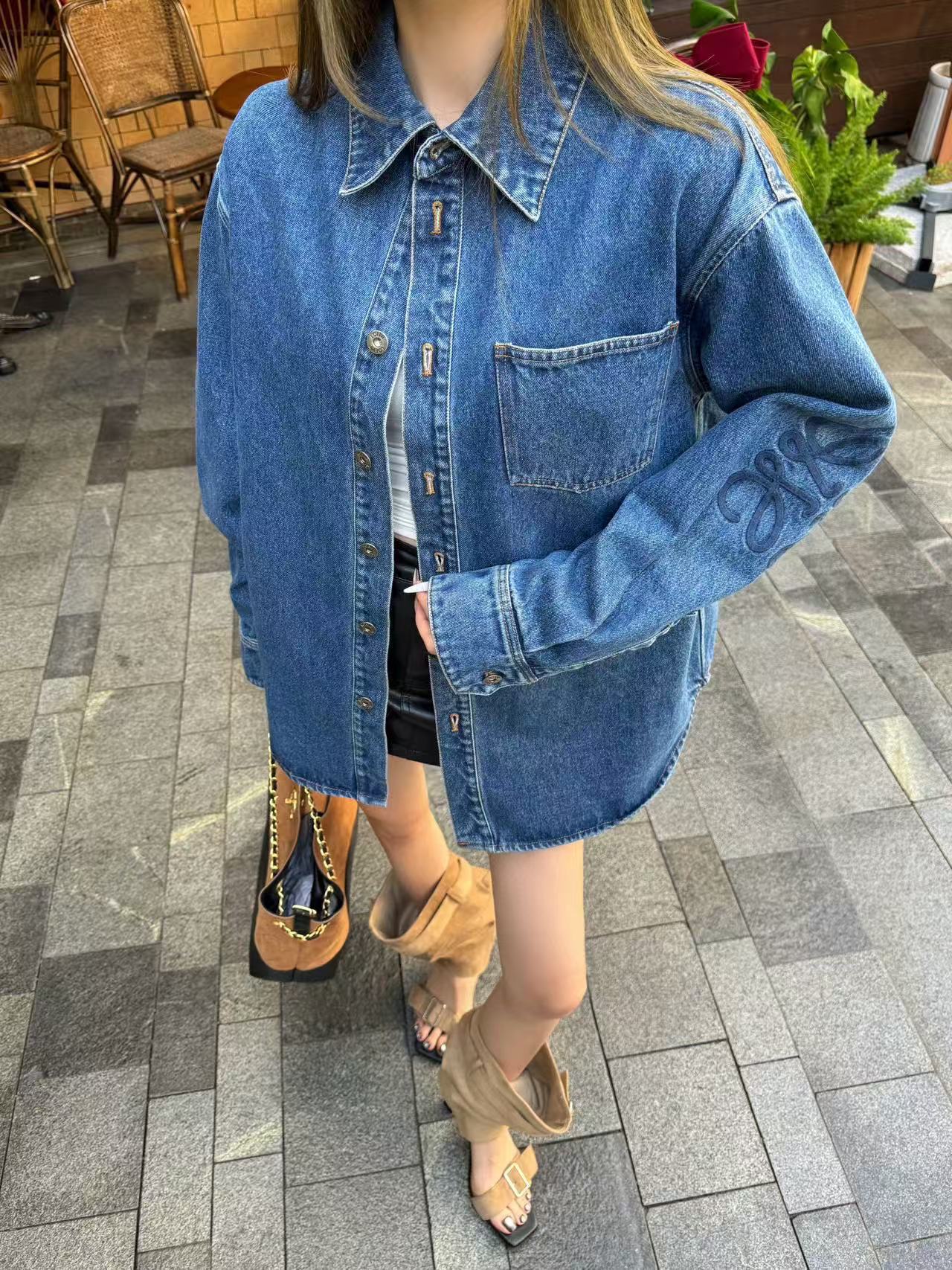 L0WEW シンプルデニムシャツ【50％割引+送料無料】