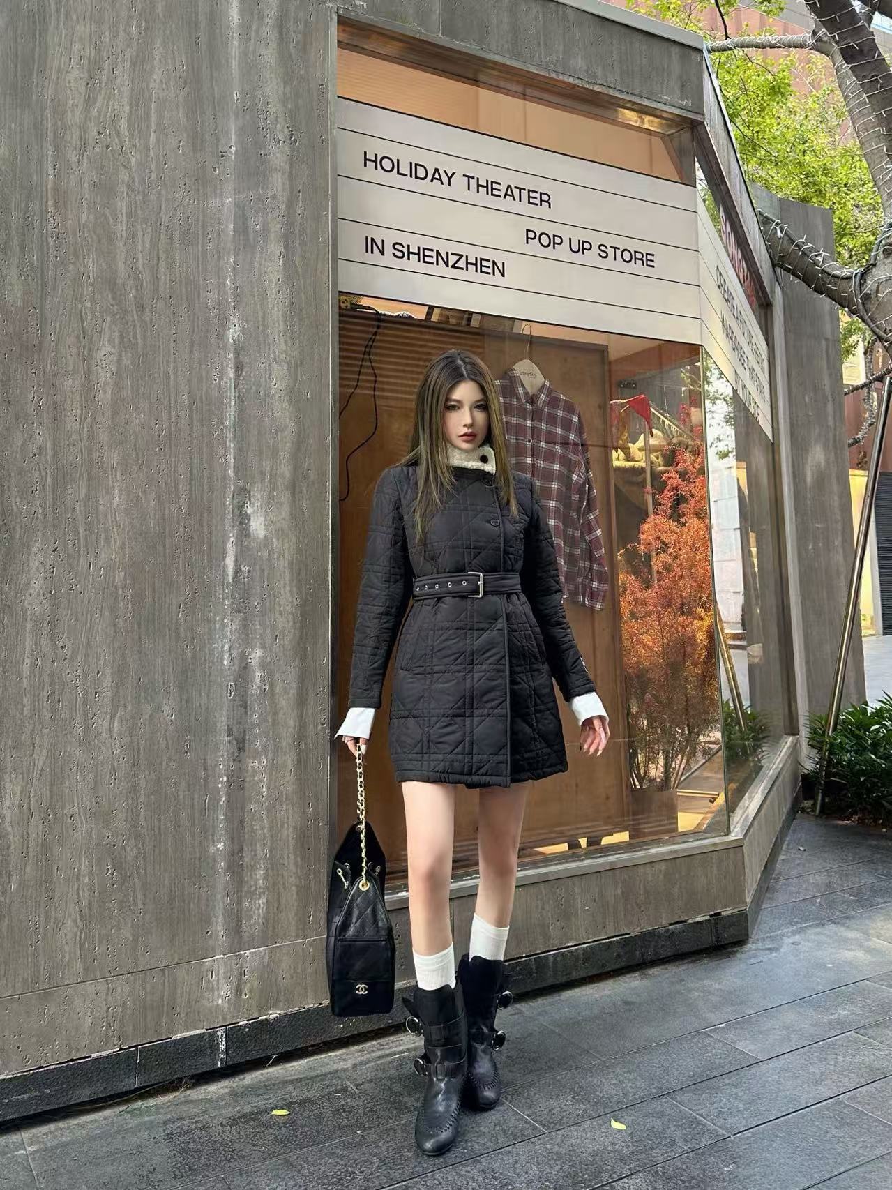 DIORのチェック柄ベルト付きコットンジャケット【50％割引+送料無料】