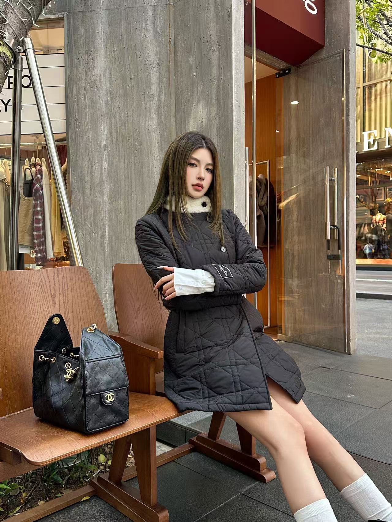 DIORのチェック柄ベルト付きコットンジャケット【50％割引+送料無料】