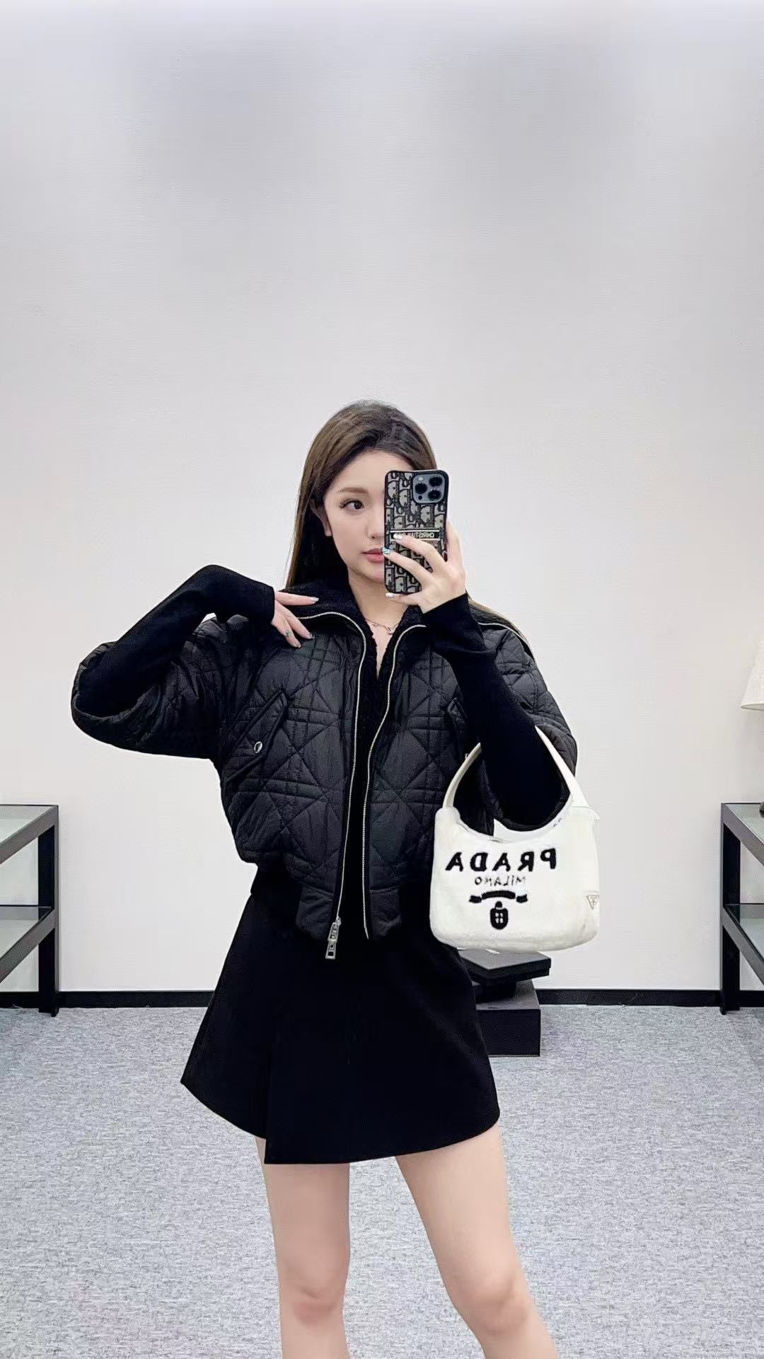 DIOR チェック柄 ジッパー コットン ジャケット【50％割引+送料無料】