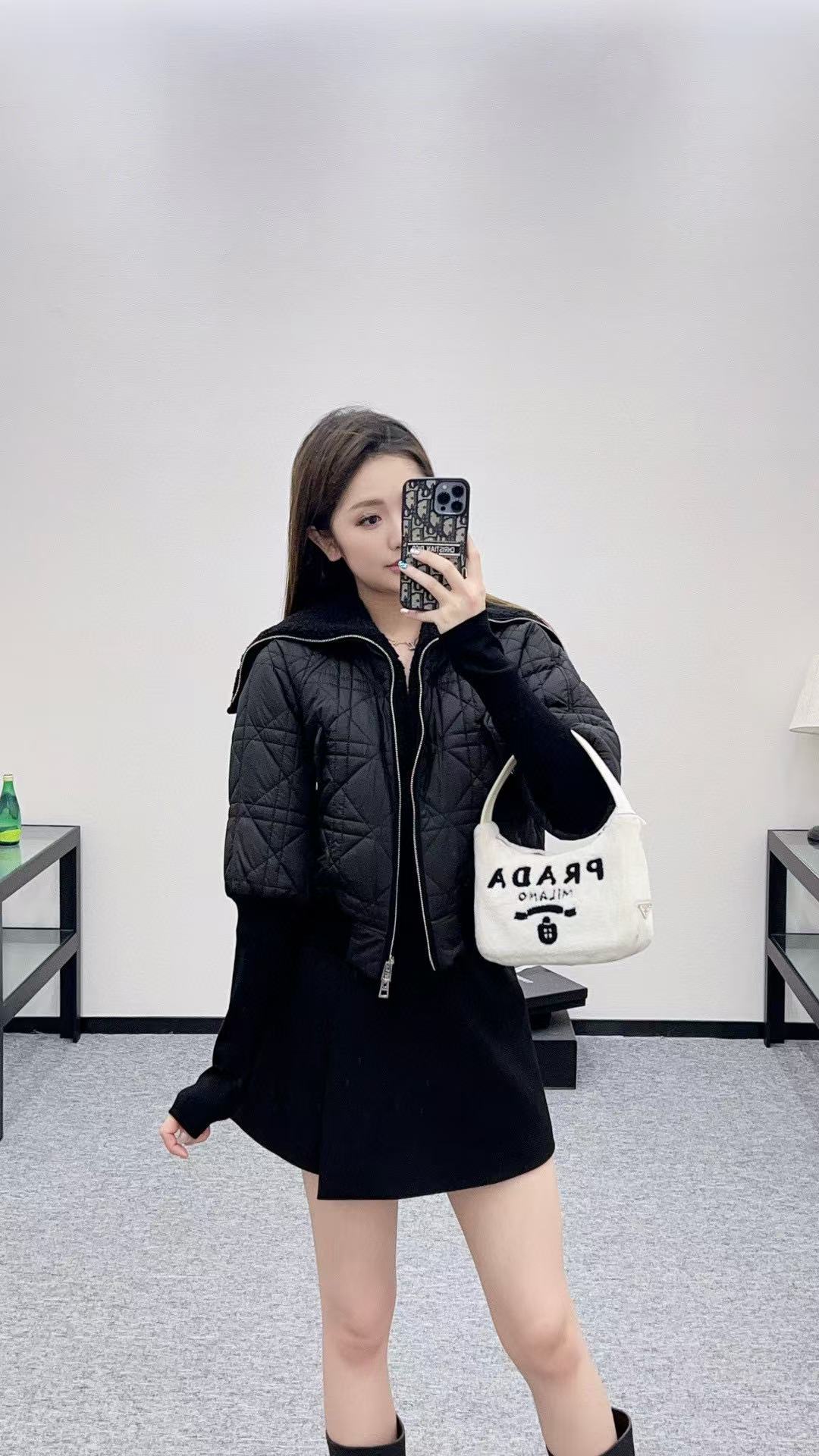 DIOR チェック柄 ジッパー コットン ジャケット【50％割引+送料無料】