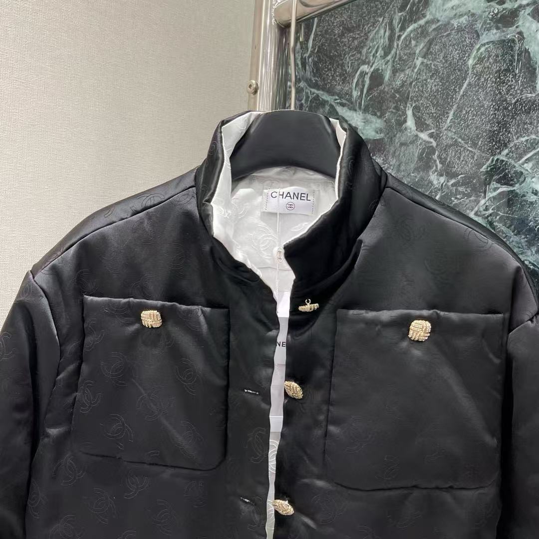 CHANE1 フルダブルCジャカードダウンコットンジャケット【50％割引+送料無料】