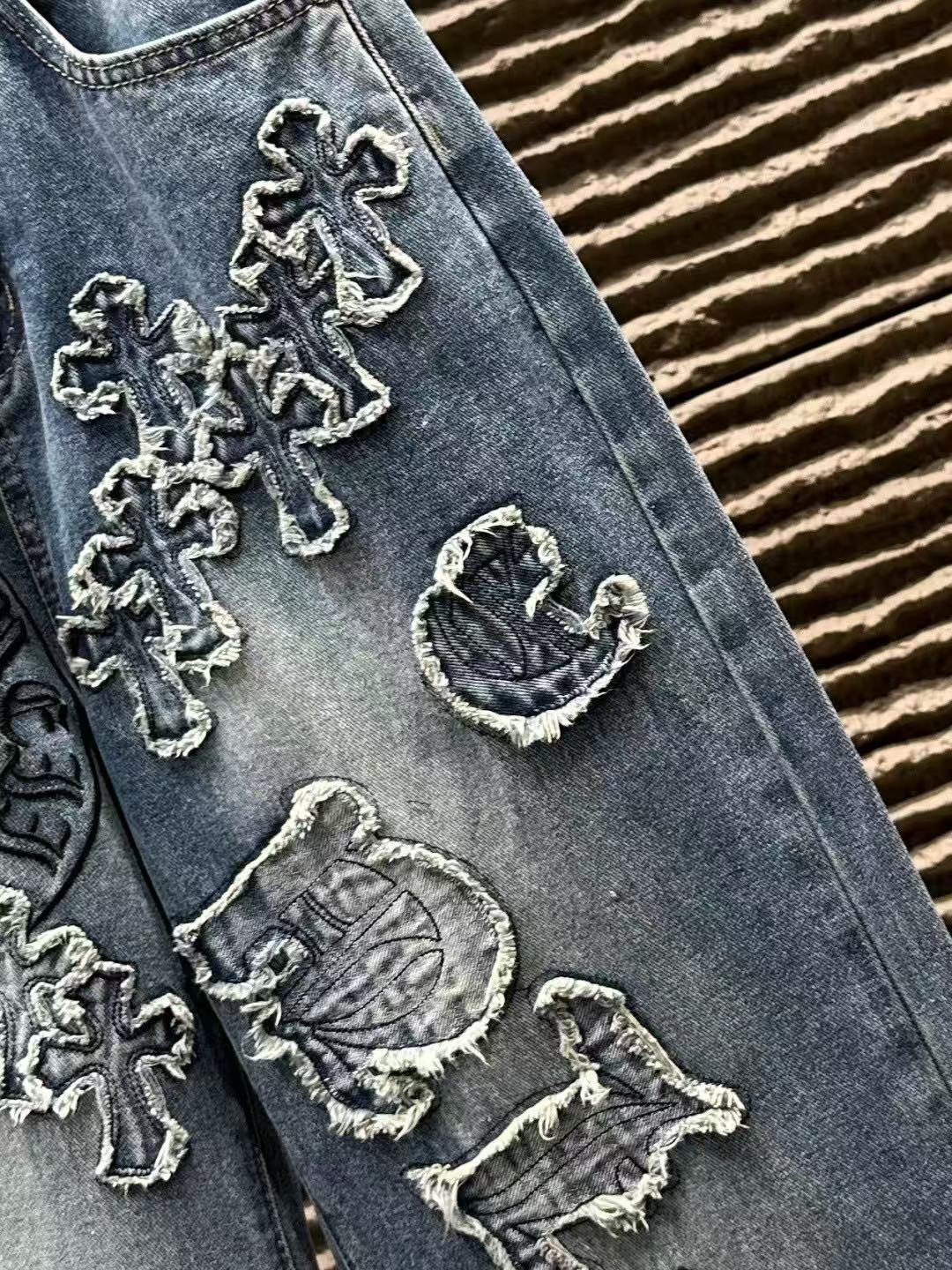 Chr0me Hearts刺繍入りジーンズ【50％割引+送料無料】