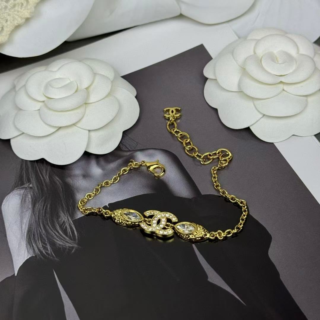 CHANE1 ダブルC ダイヤモンド マーキス ブレスレット【50％割引+送料無料】