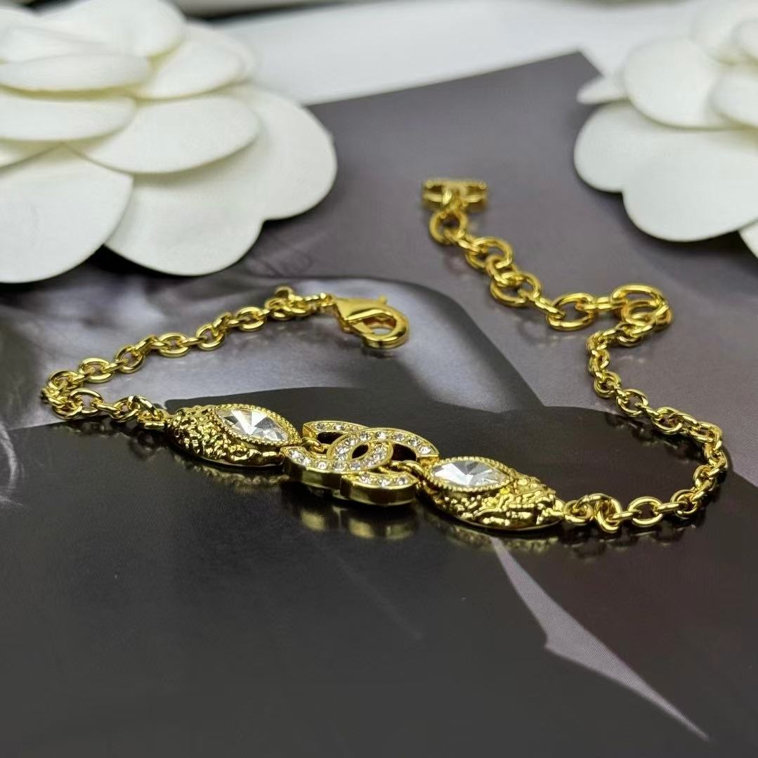 CHANE1 ダブルC ダイヤモンド マーキス ブレスレット【50％割引+送料無料】