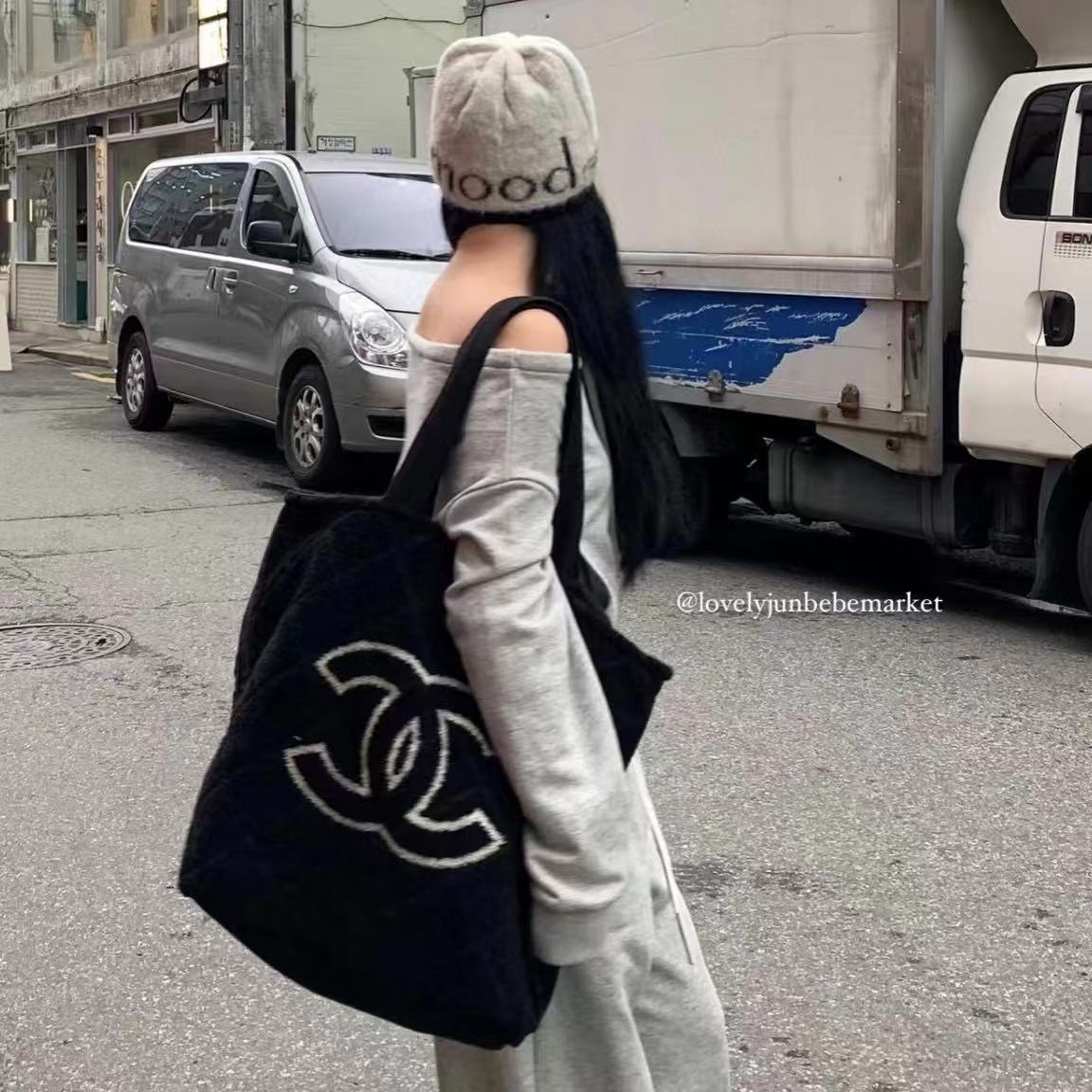 CHANE1 ダブルC テリークロス ビーチバッグ【50％割引+送料無料】