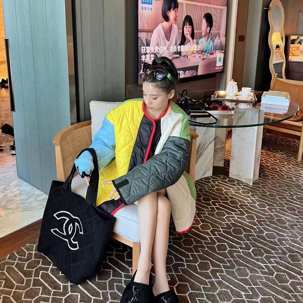 CHANE1 ダブルC テリークロス ビーチバッグ【50％割引+送料無料】