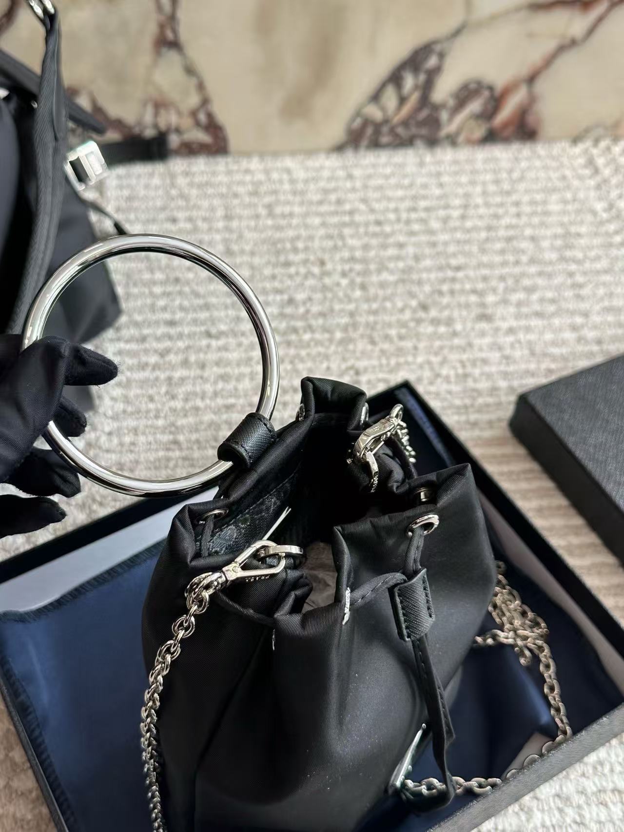 PR4DA チェーンキャンバスバケットトートバッグ【50％割引+送料無料】